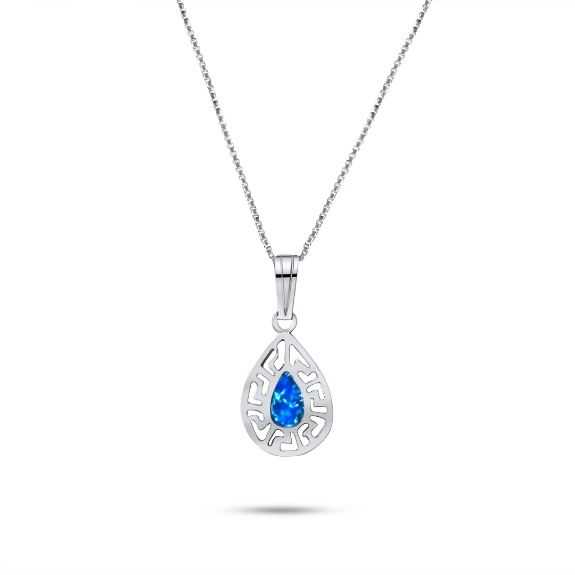 Κολιέ με πέτρα όπαλ και μαίανδρο