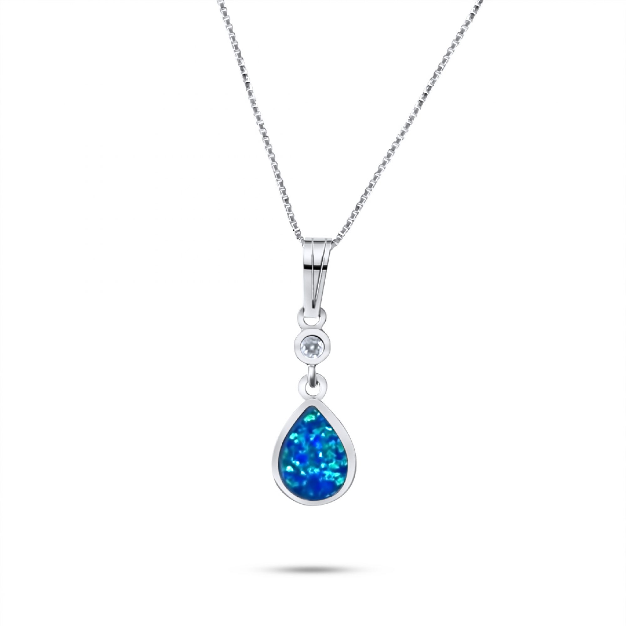 Κολιέ με πέτρα ζιργκόν και όπαλ