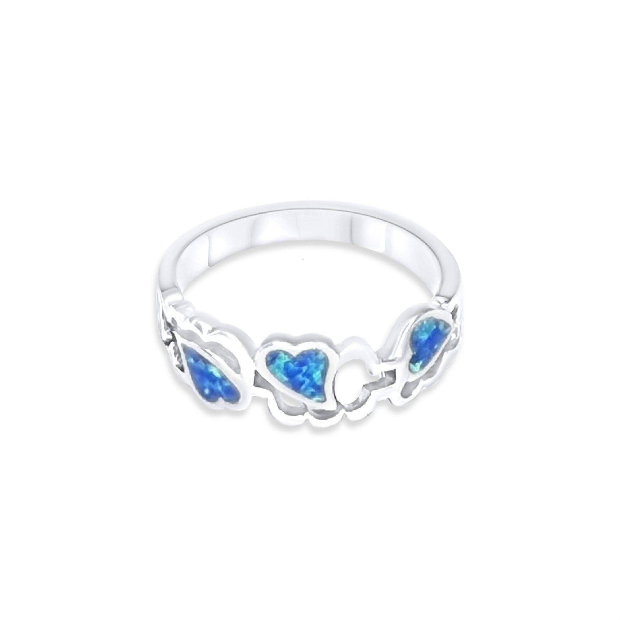 Δαχτυλίδι καρδιές με πέτρες όπαλ 