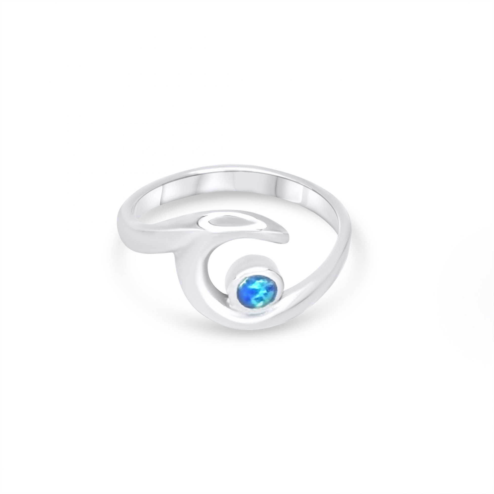 Δαχτυλίδι κύμα με πέτρα όπαλ