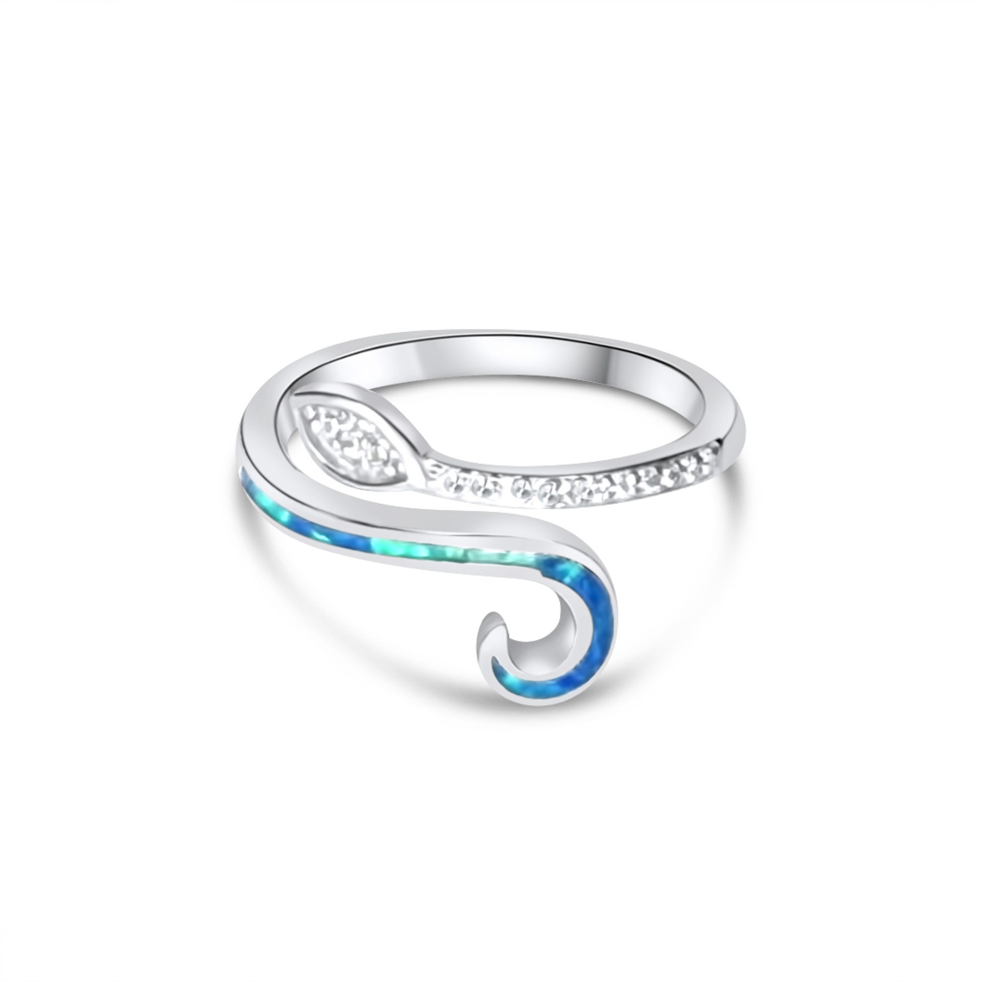 Δαχτυλίδι φίδι με πέτρες όπαλ και ζιργκόν