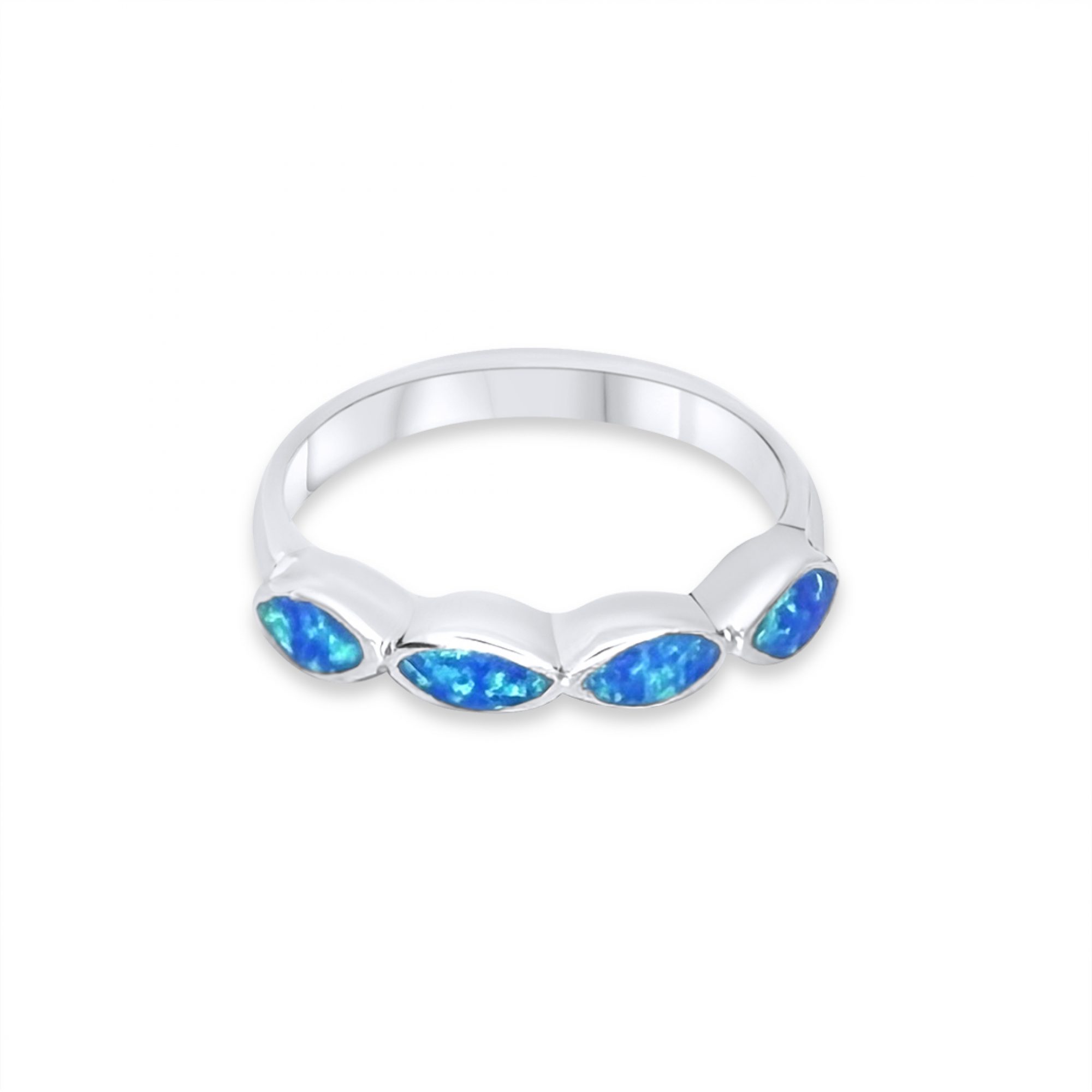 Silver ring with opal stones