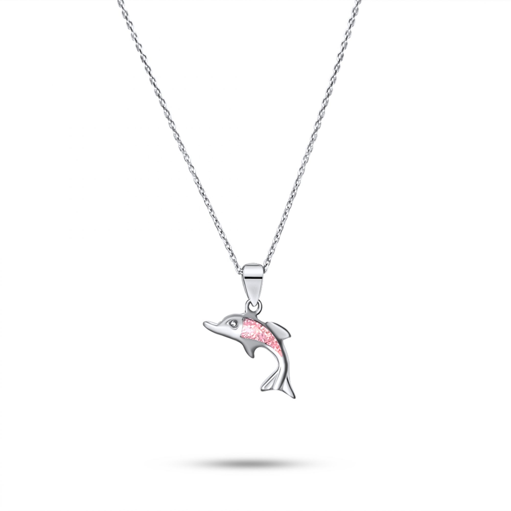 Κολιέ δελφίνι με λευκό όπαλ