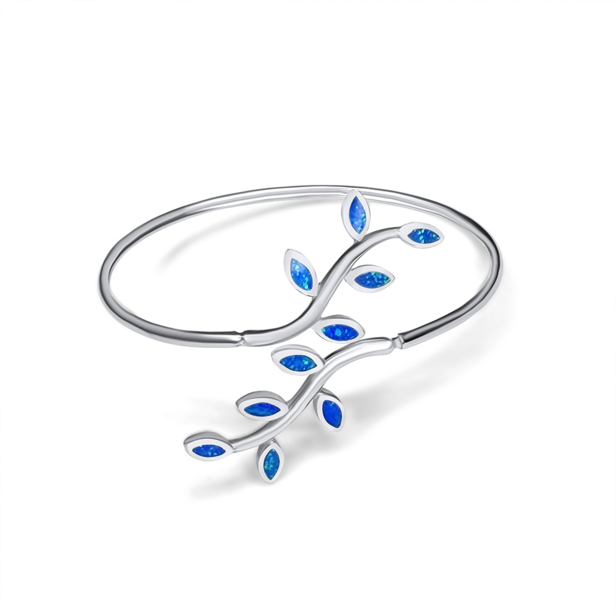 Βραχιόλι κύκλος κλαδί ελιάς με πέτρες όπαλ