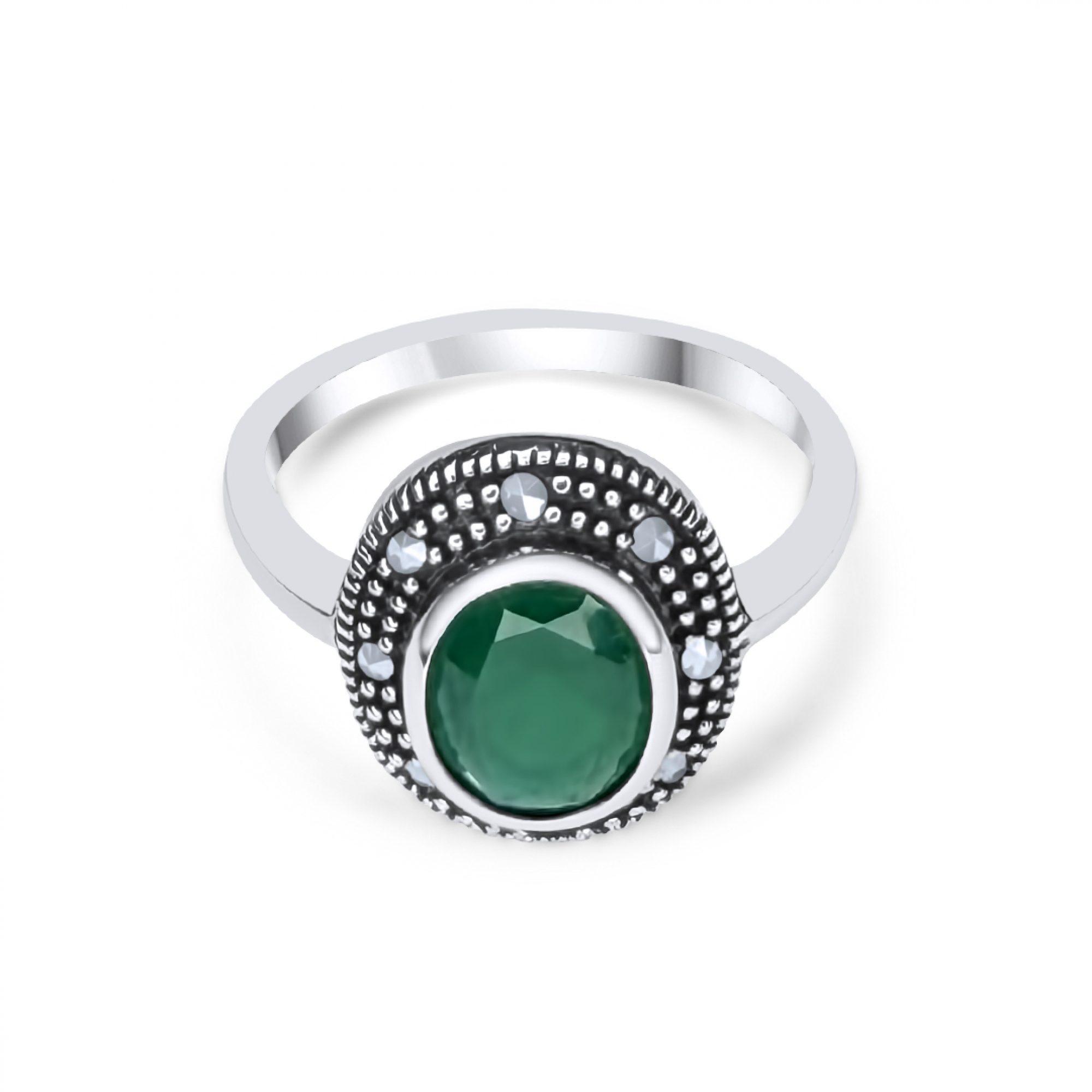 Δαχτυλίδι με πέτρα σμαράγδι και μαρκασίτες