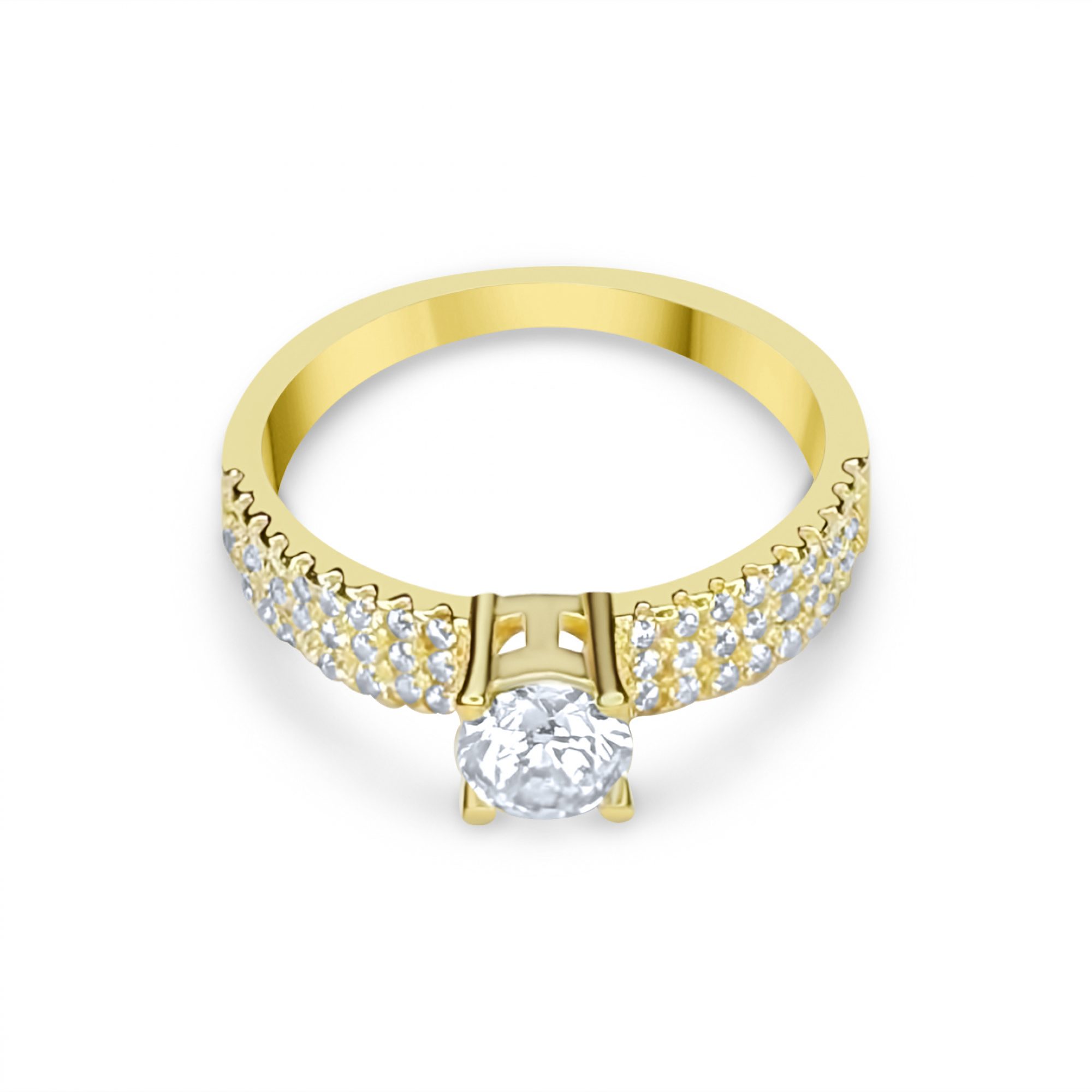 Επίχρυσο δαχτυλίδι με πέτρες ζιργκόν 