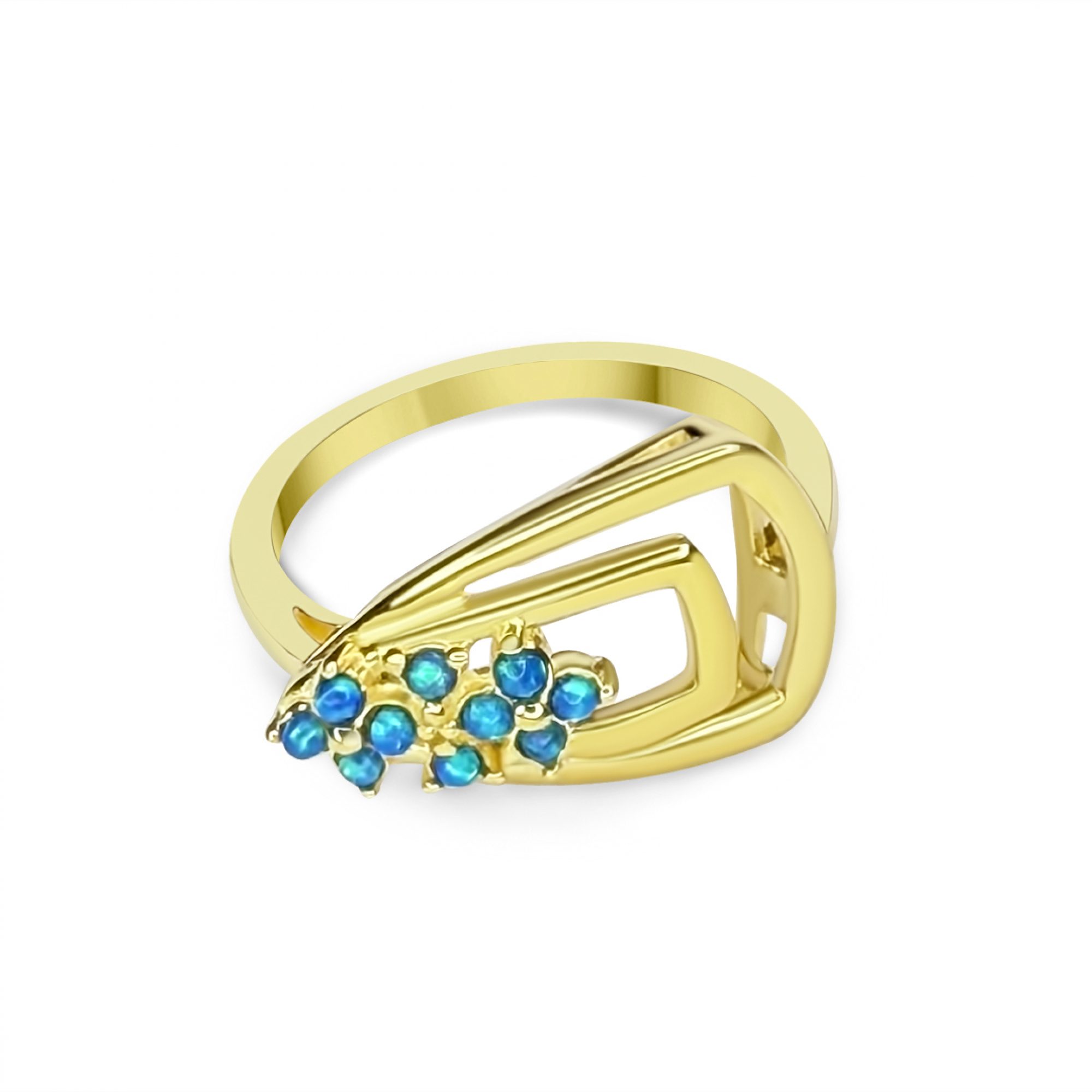 Επίχρυσο δαχτυλίδι με πέτρες όπαλ