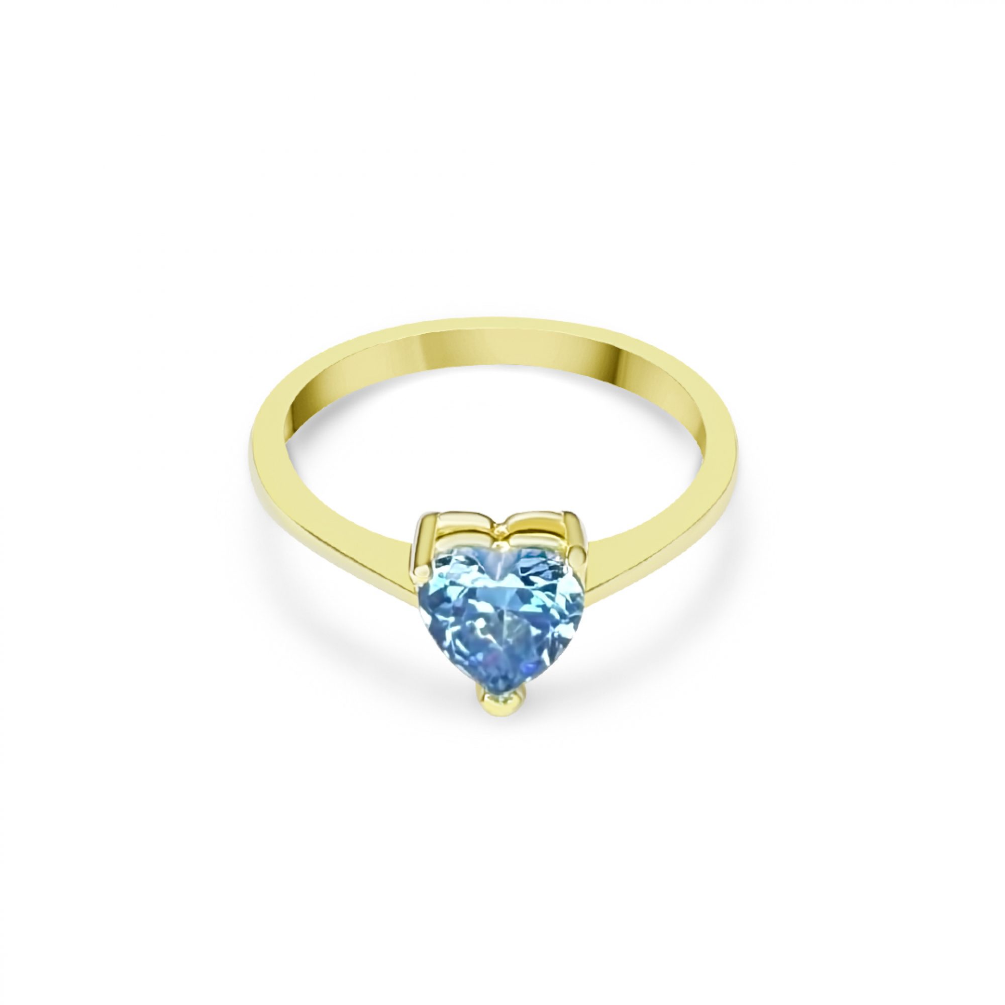 Επίχρυσο δαχτυλίδι με πέτρα άκουα μαρίν