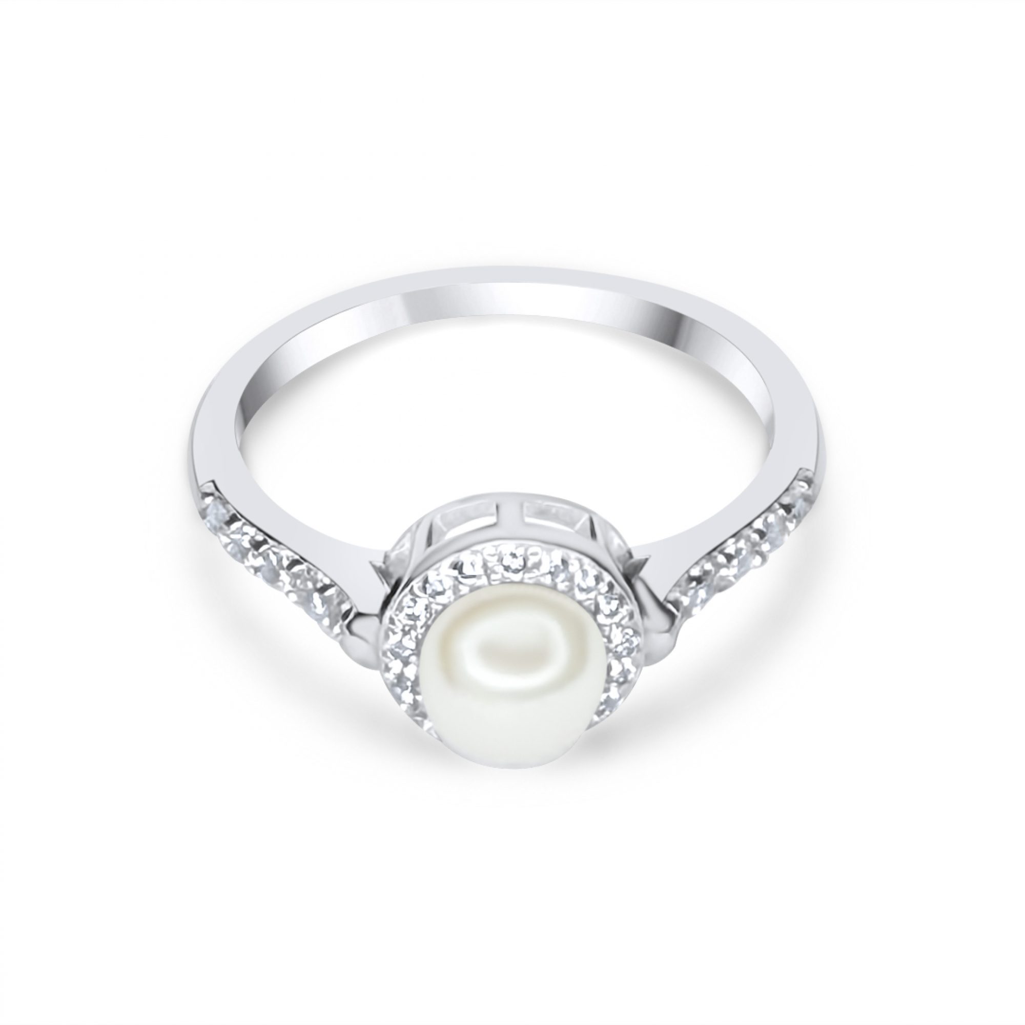 Δαχτυλίδι με μαργαριτάρι και πέτρες ζιργκόν