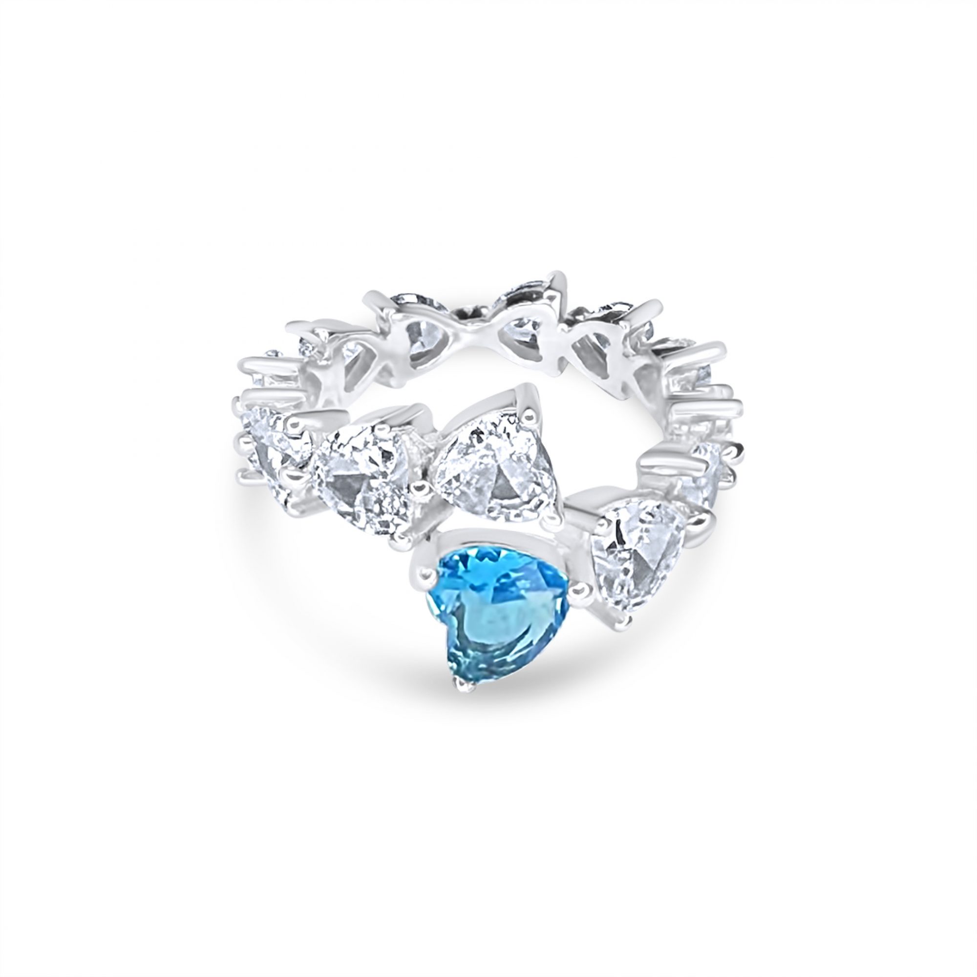 Δαχτυλίδι με πέτρες ζιργκόν και άκουα μαρίν