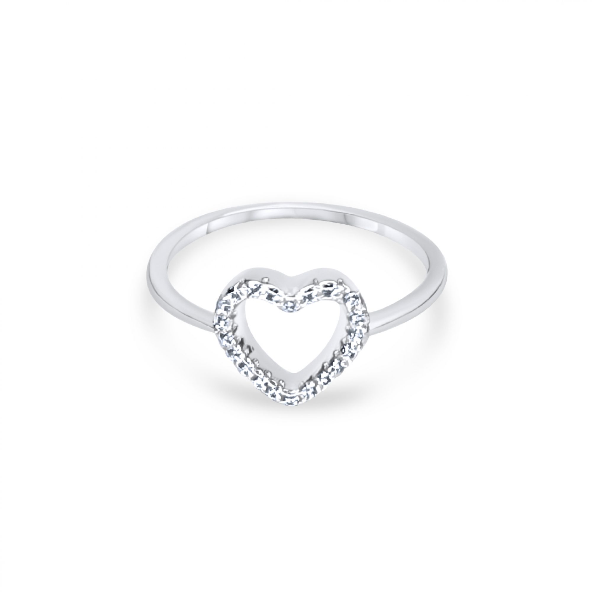 Δαχτυλίδι καρδιά με πέτρες ζιργκόν