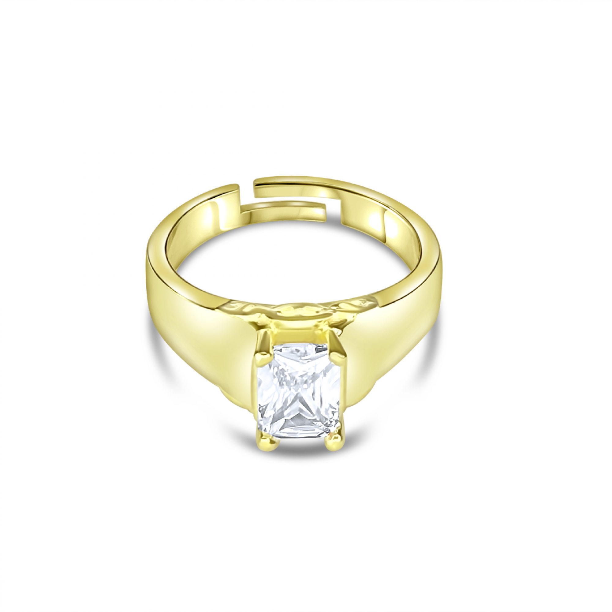 Gold plated ring with zircon stone