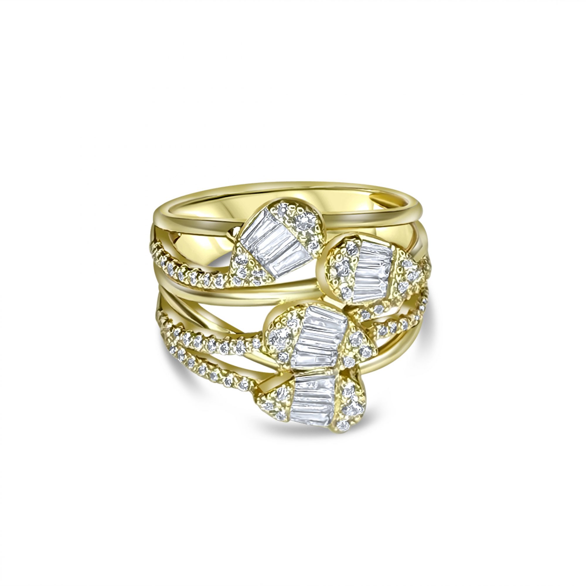 Επίχρυσο δαχτυλίδι με πέτρες ζιργκόν 