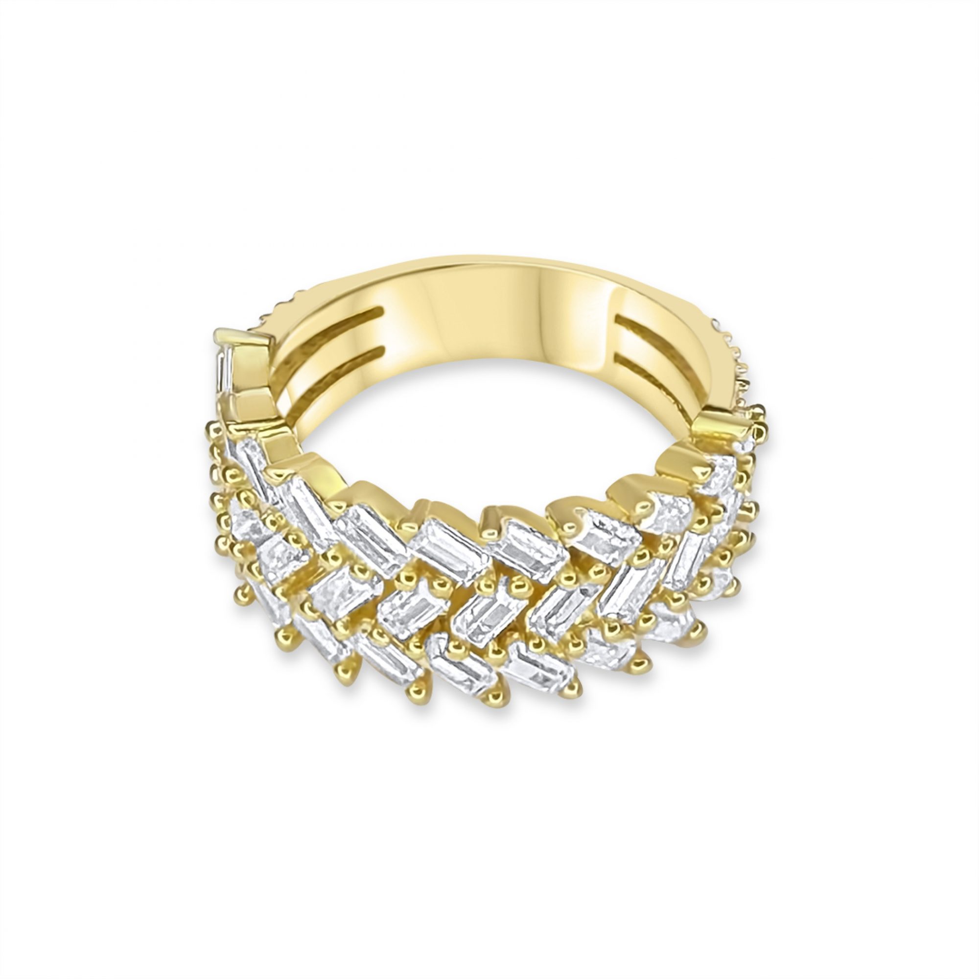 Gold plated ring with zircon stones