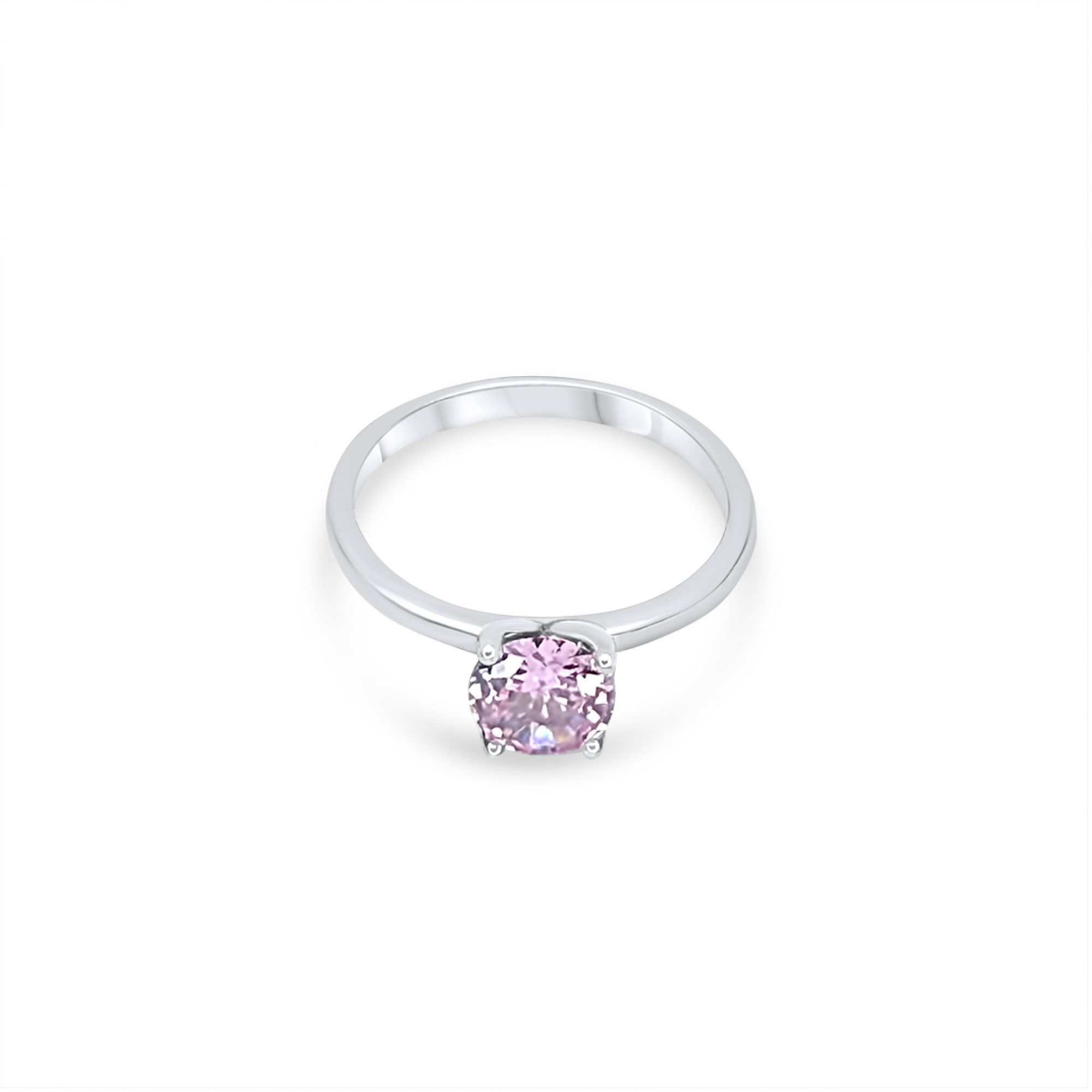 Μονόπετρο δαχτυλίδι με ροζ κουάρτζ πέτρα