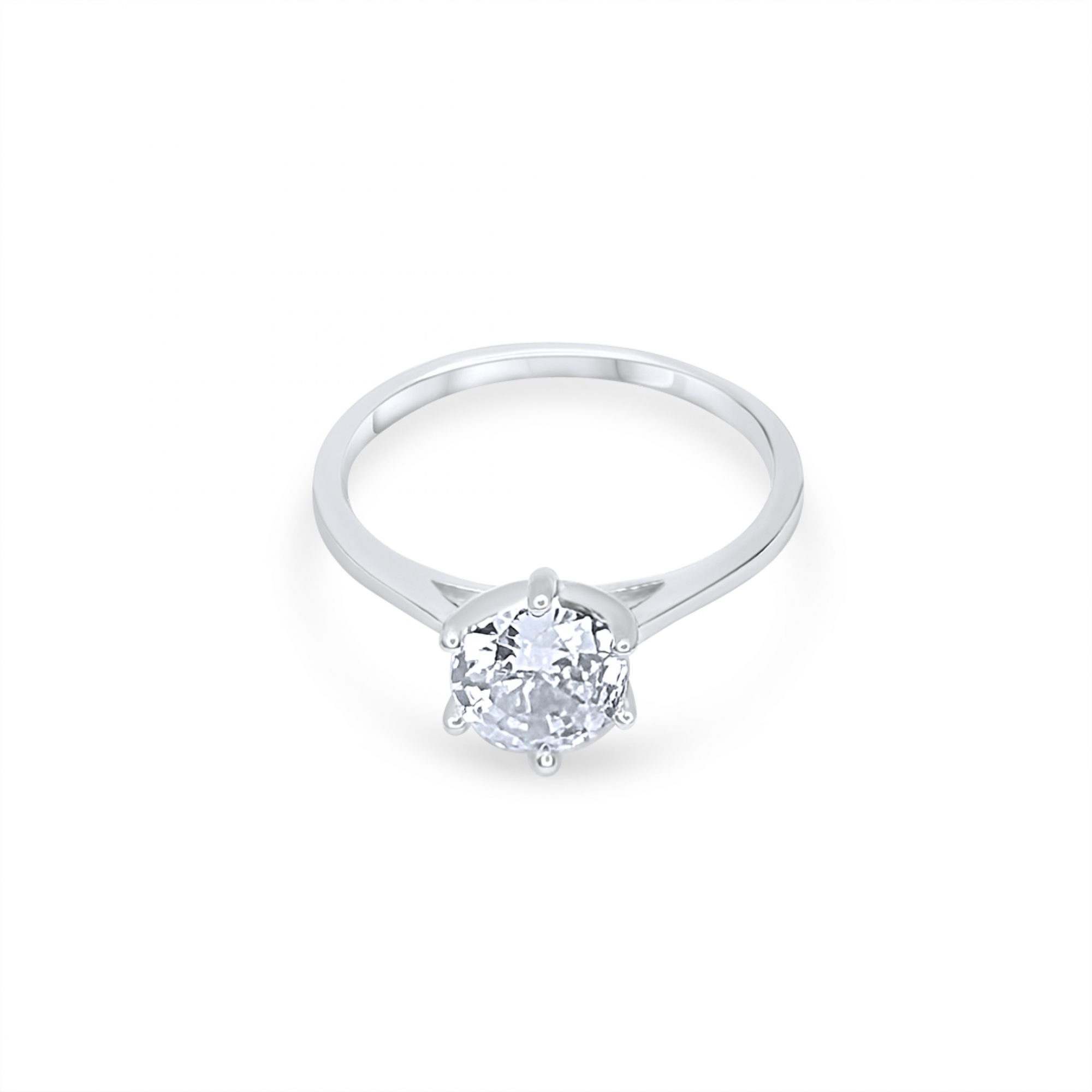 Silver ring with zircon stone