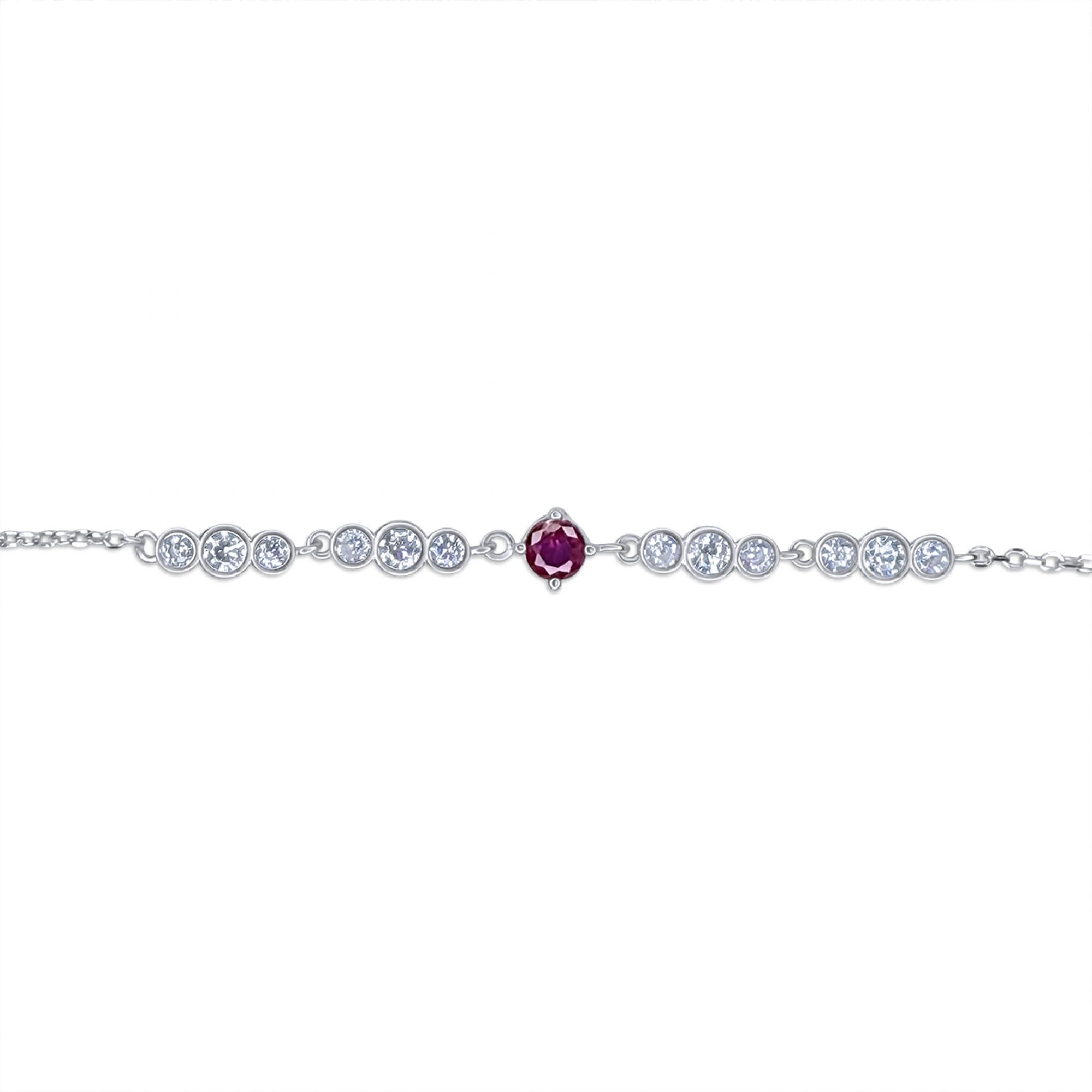 Bracelet with ruby and zircon stones