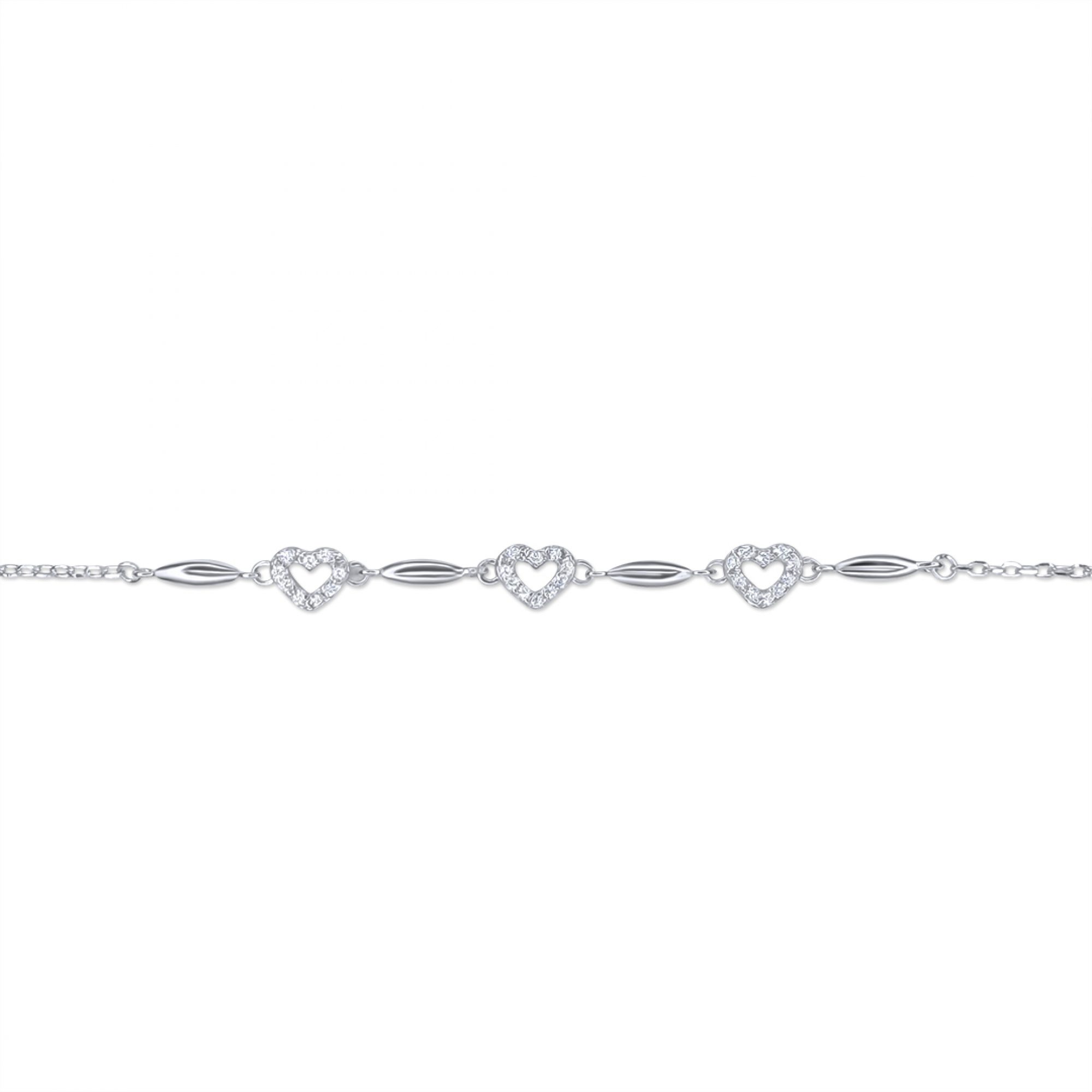 Heart bracelet with zircon stones