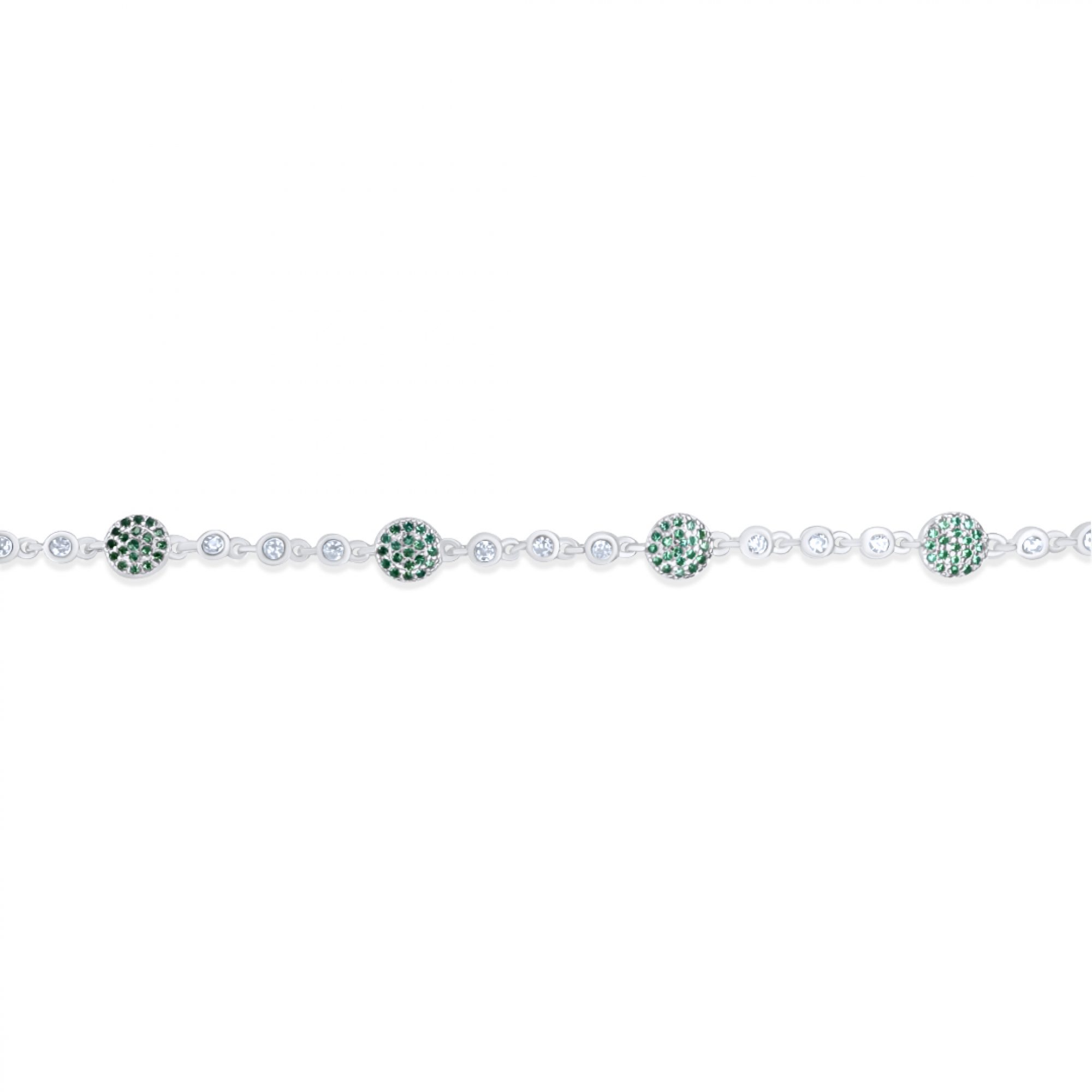 Bracelet with emerald and zircon stones