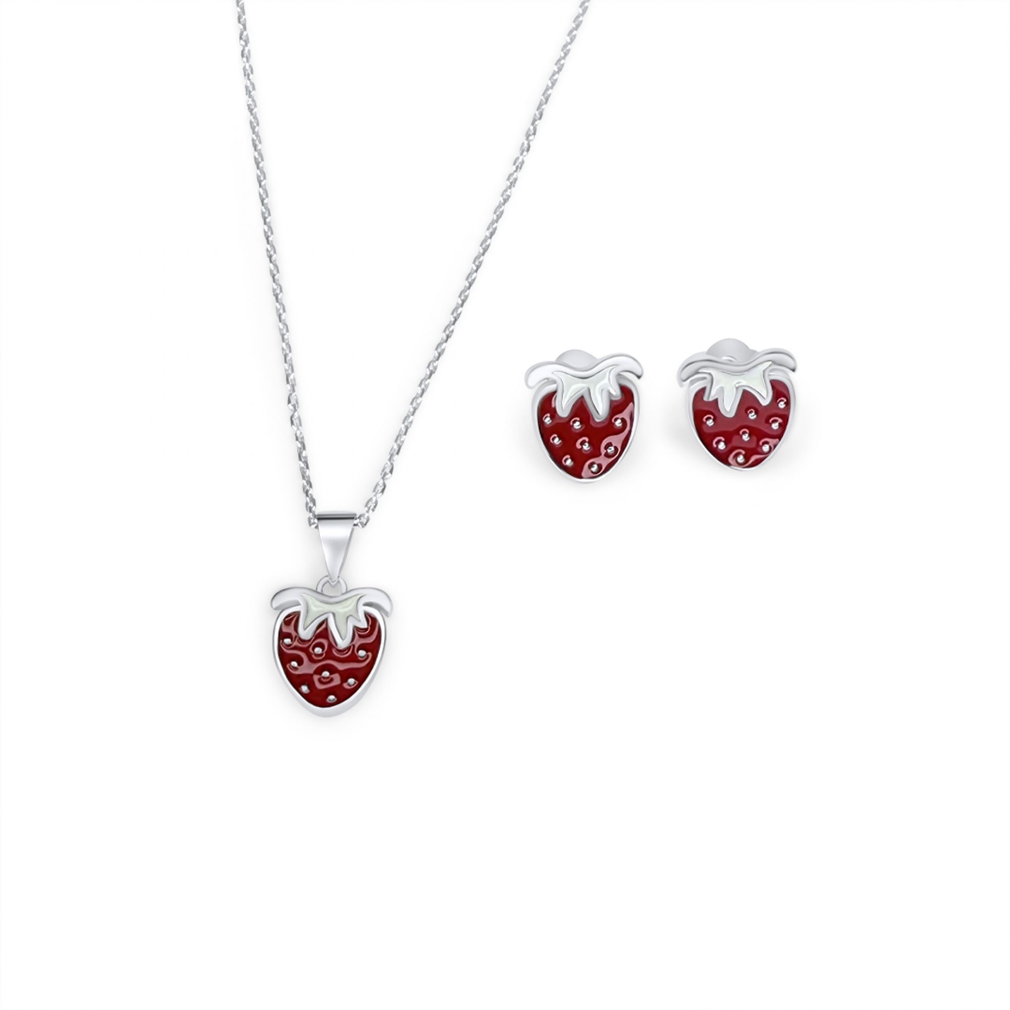 Σετ κολιέ και σκουλαρίκια καρφωτά με σμάλτο