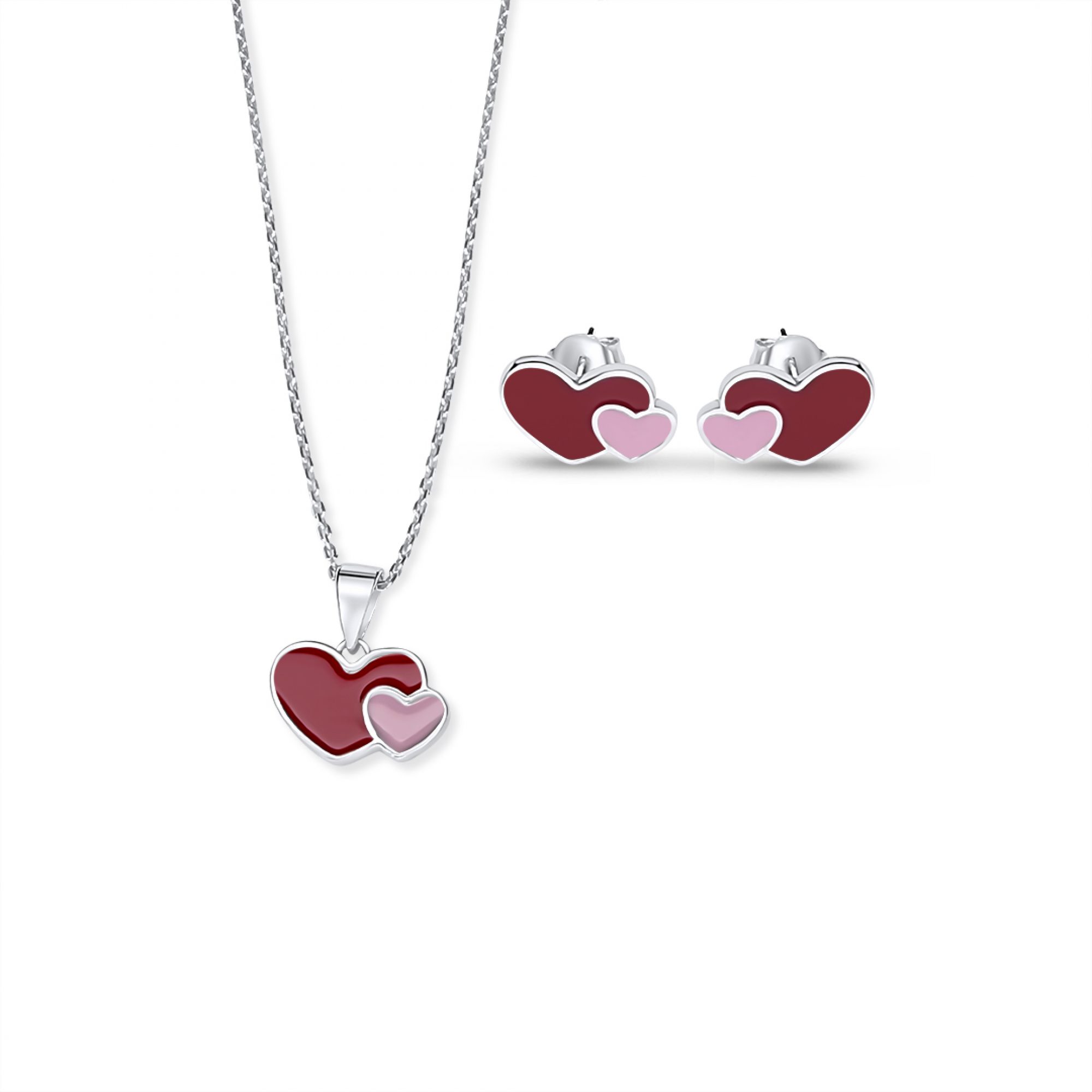 Σετ κολιέ και σκουλαρίκια καρφωτά με σμάλτο