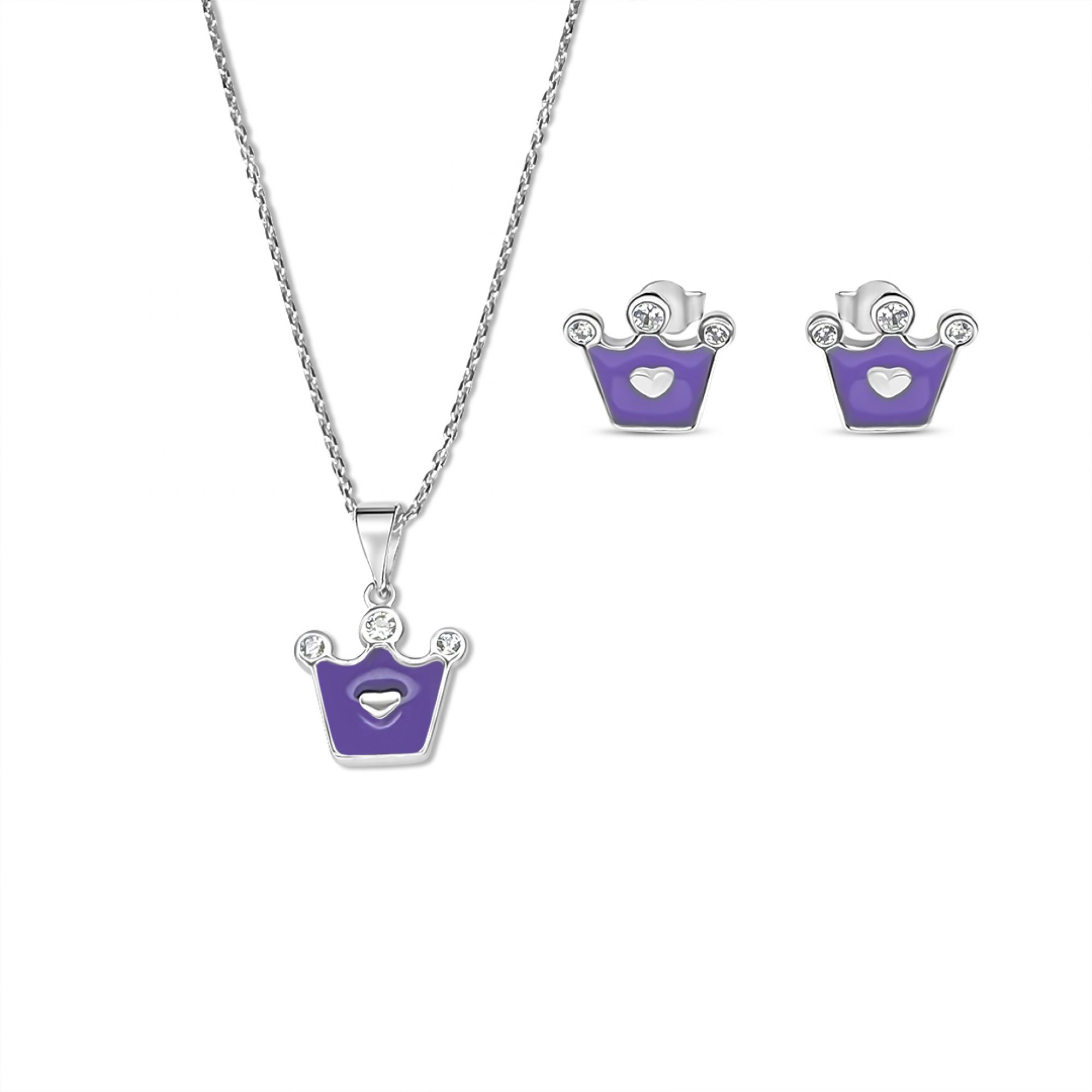 Σετ κολιέ και σκουλαρίκια καρφωτά με σμάλτο