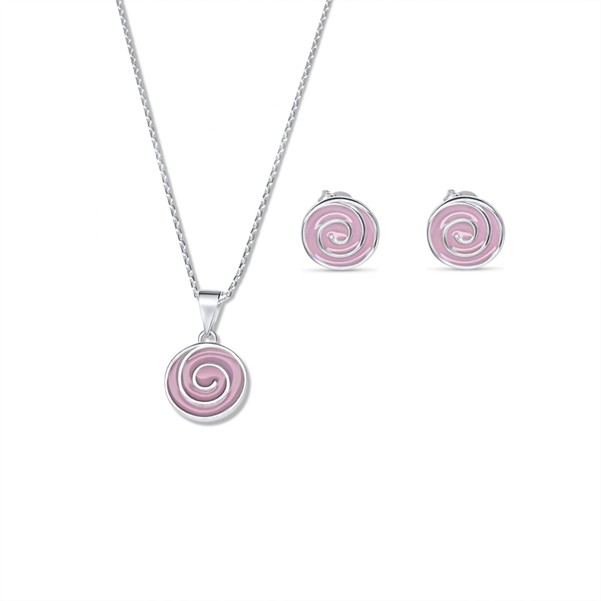 Σετ κολιέ και σκουλαρίκια καρφωτά με σμάλτο