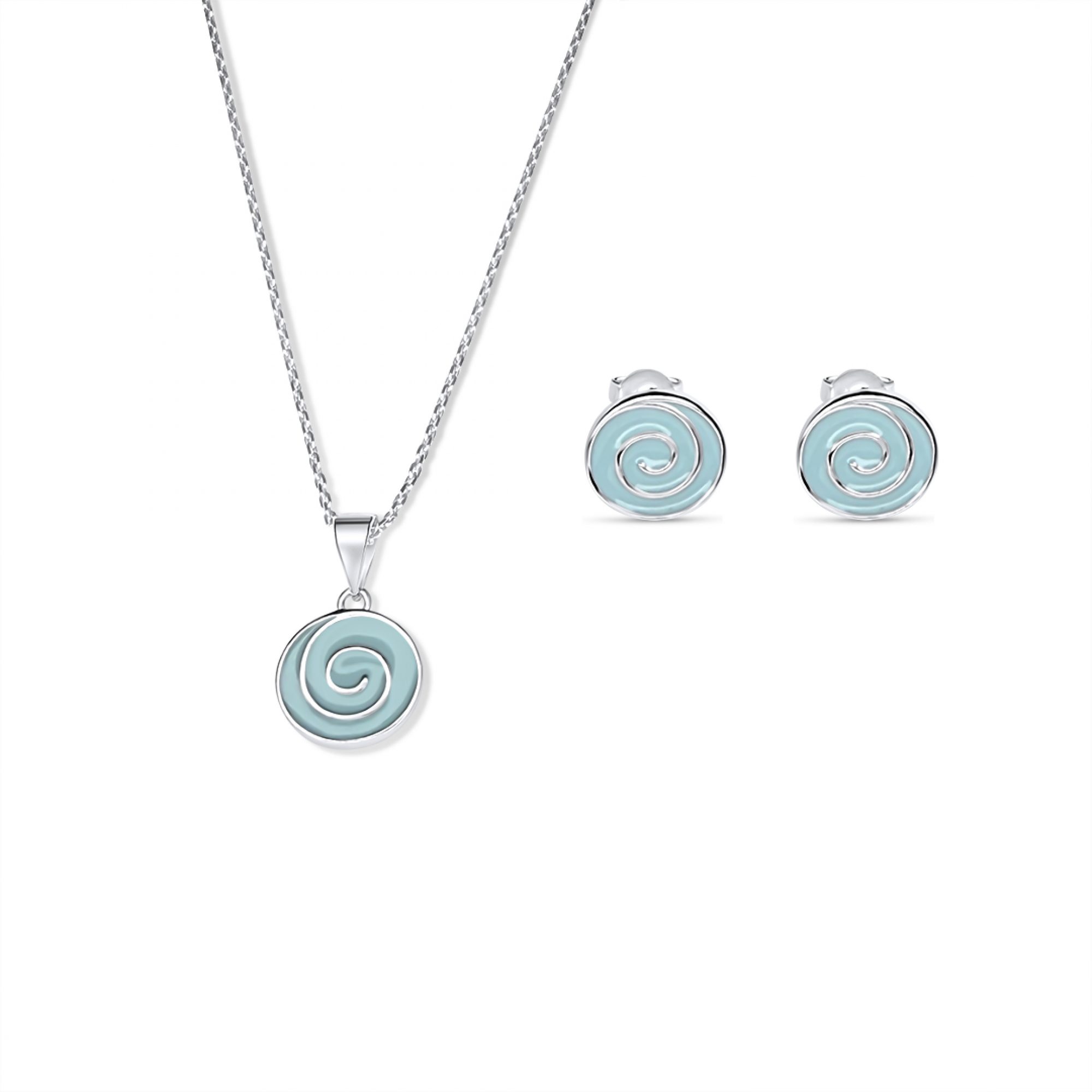 Σετ κολιέ και σκουλαρίκια καρφωτά με σμάλτο