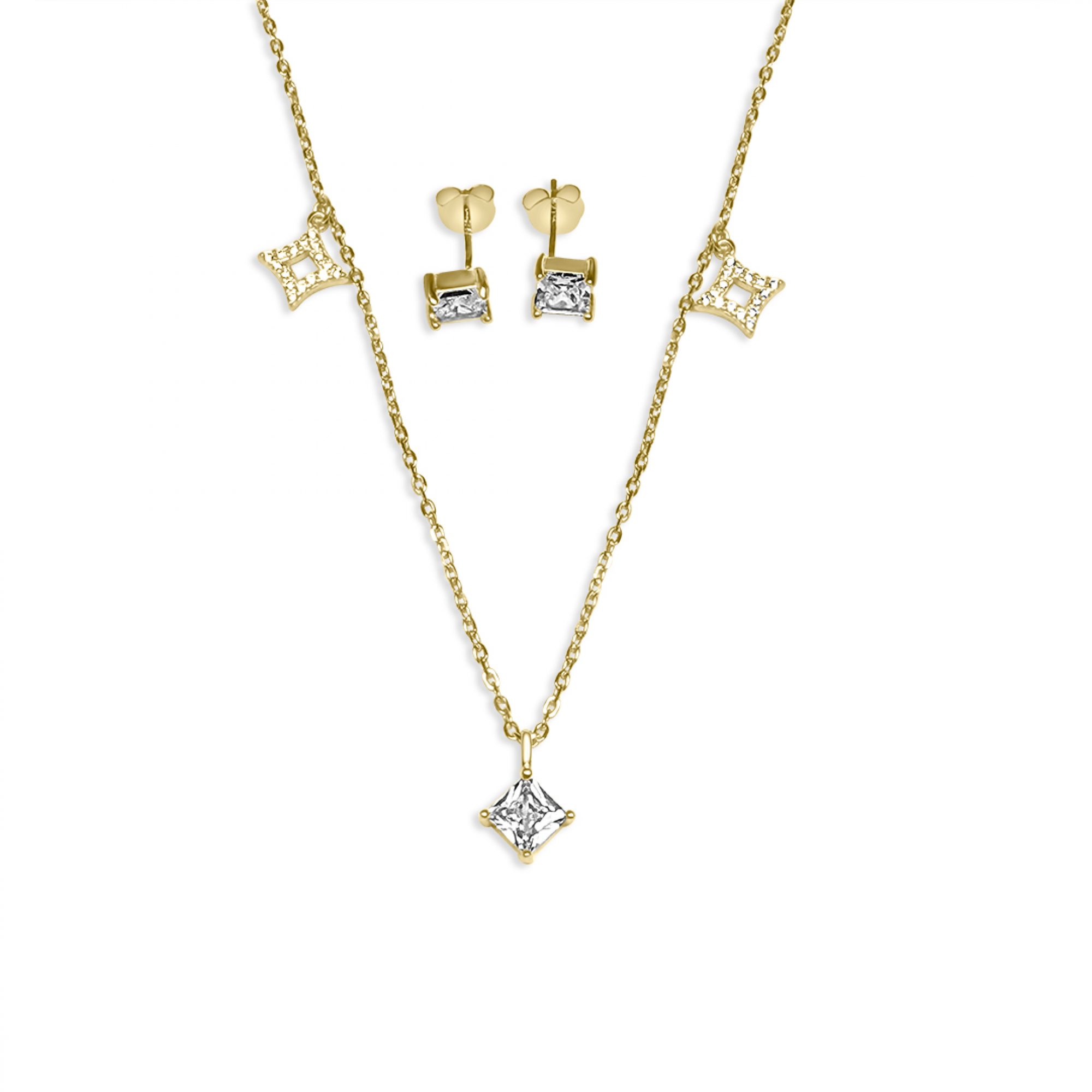 Gold plated set with zircon stones