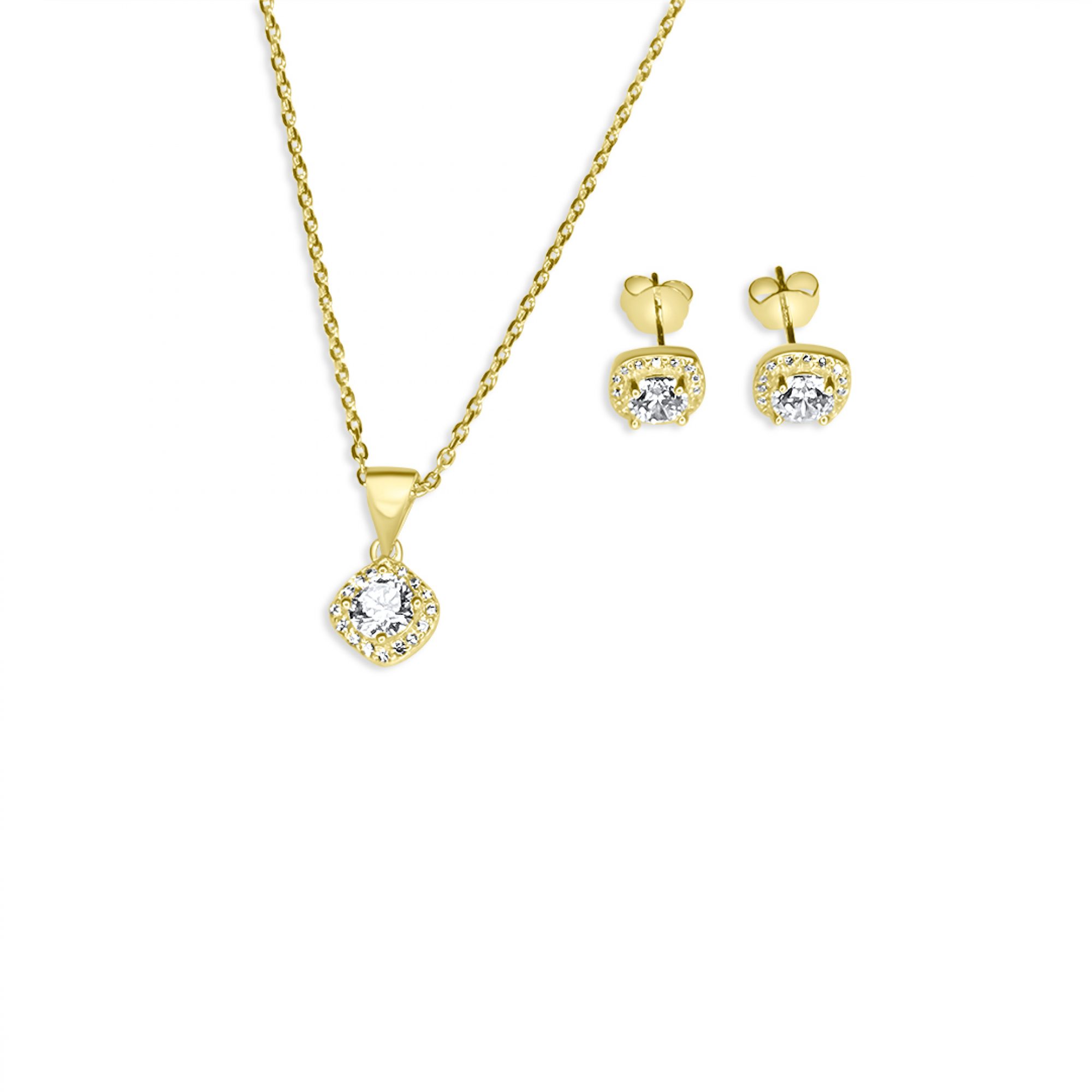 Gold plated set with zircon stones