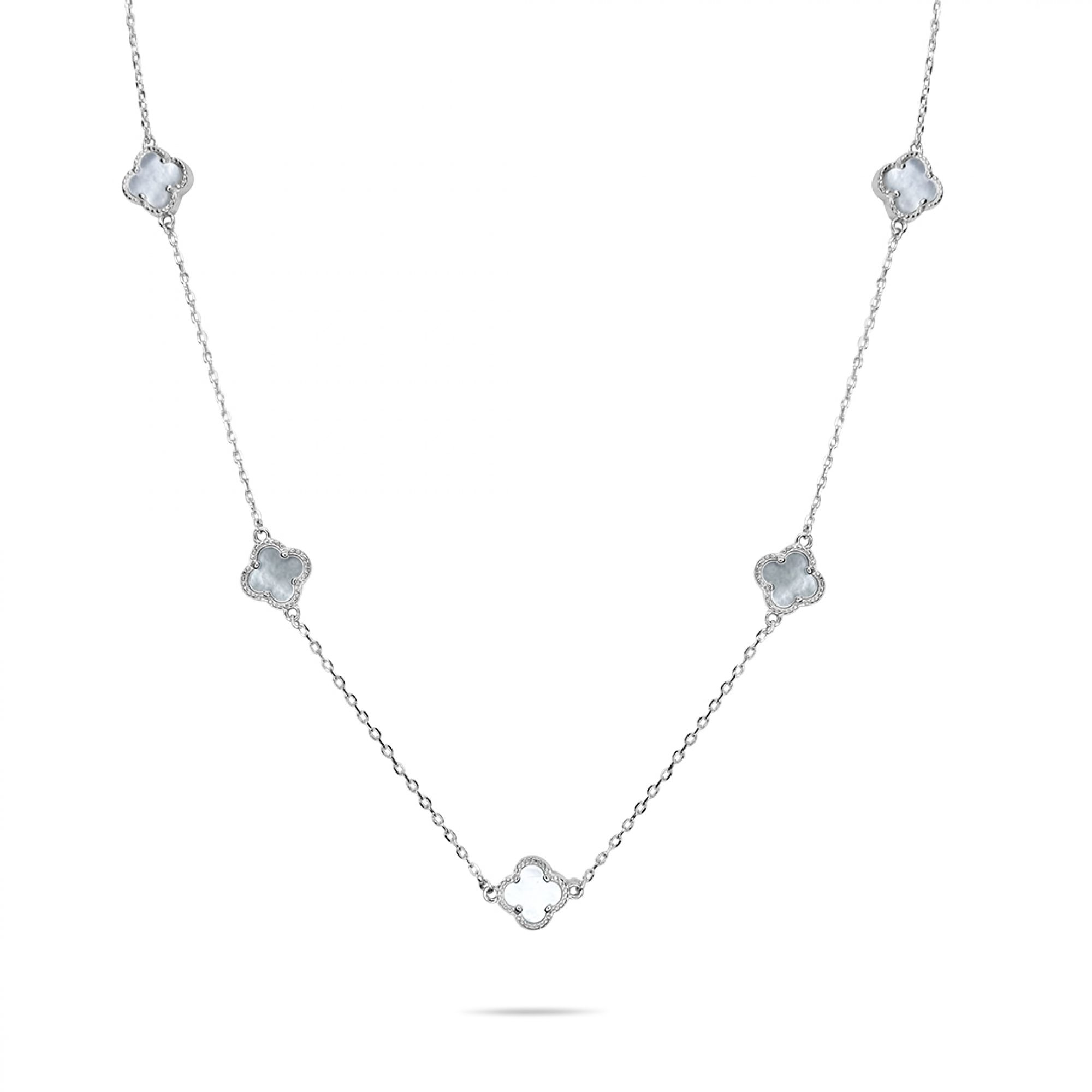 Κολιέ με φίλντισι και πέτρες ζιργκόν