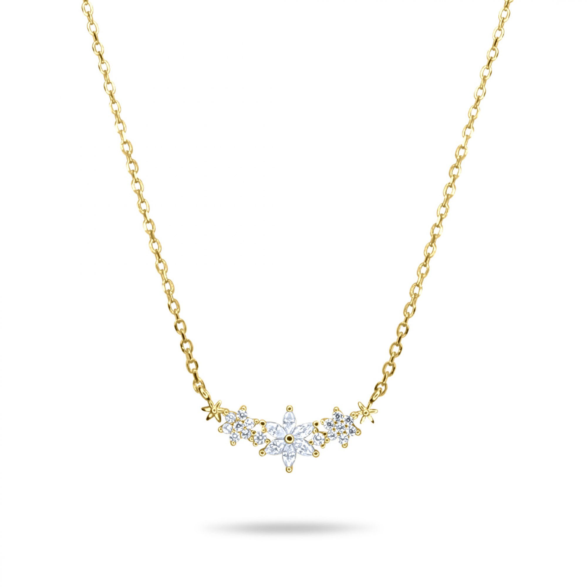 Κολιέ επίχρυσο με πέτρες ζιργκόν