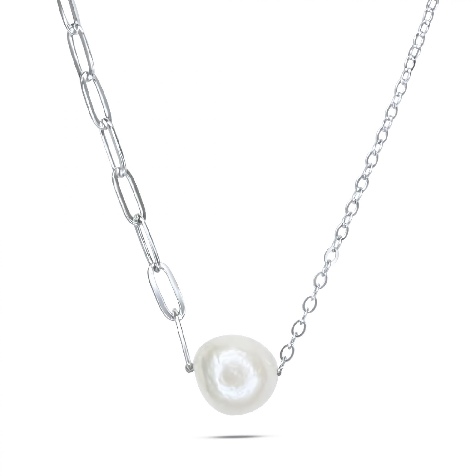 Chain necklace with mother of pearl