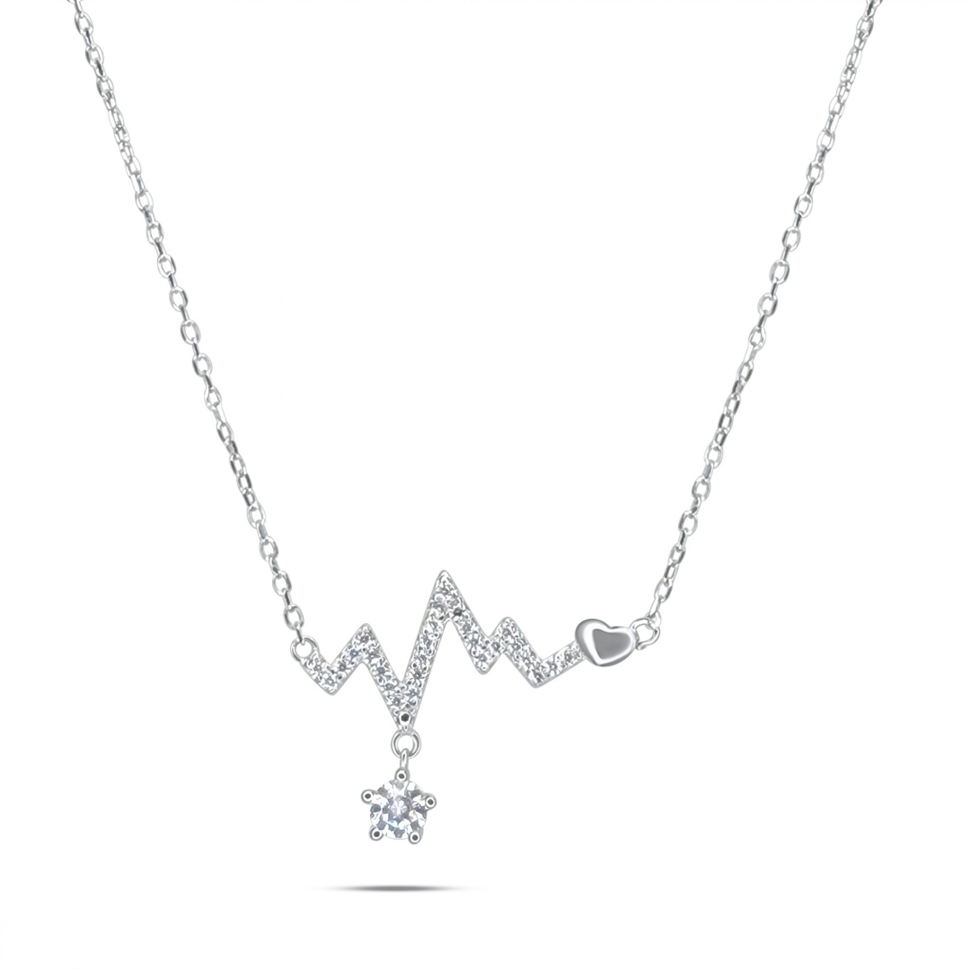 Κολιέ καρδιογράφημα με πέτρες ζιργκόν