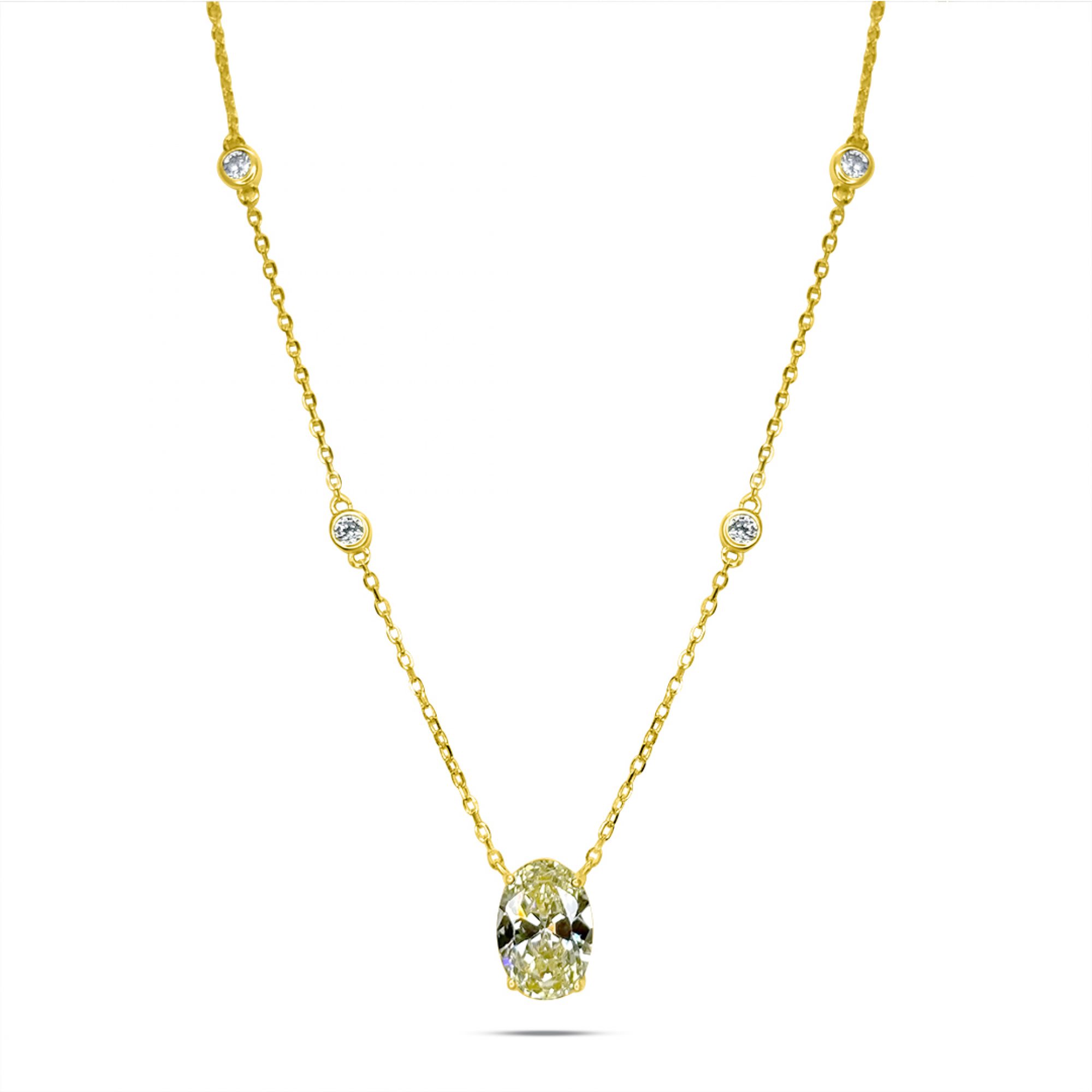 Gold plated necklace with zircon stones