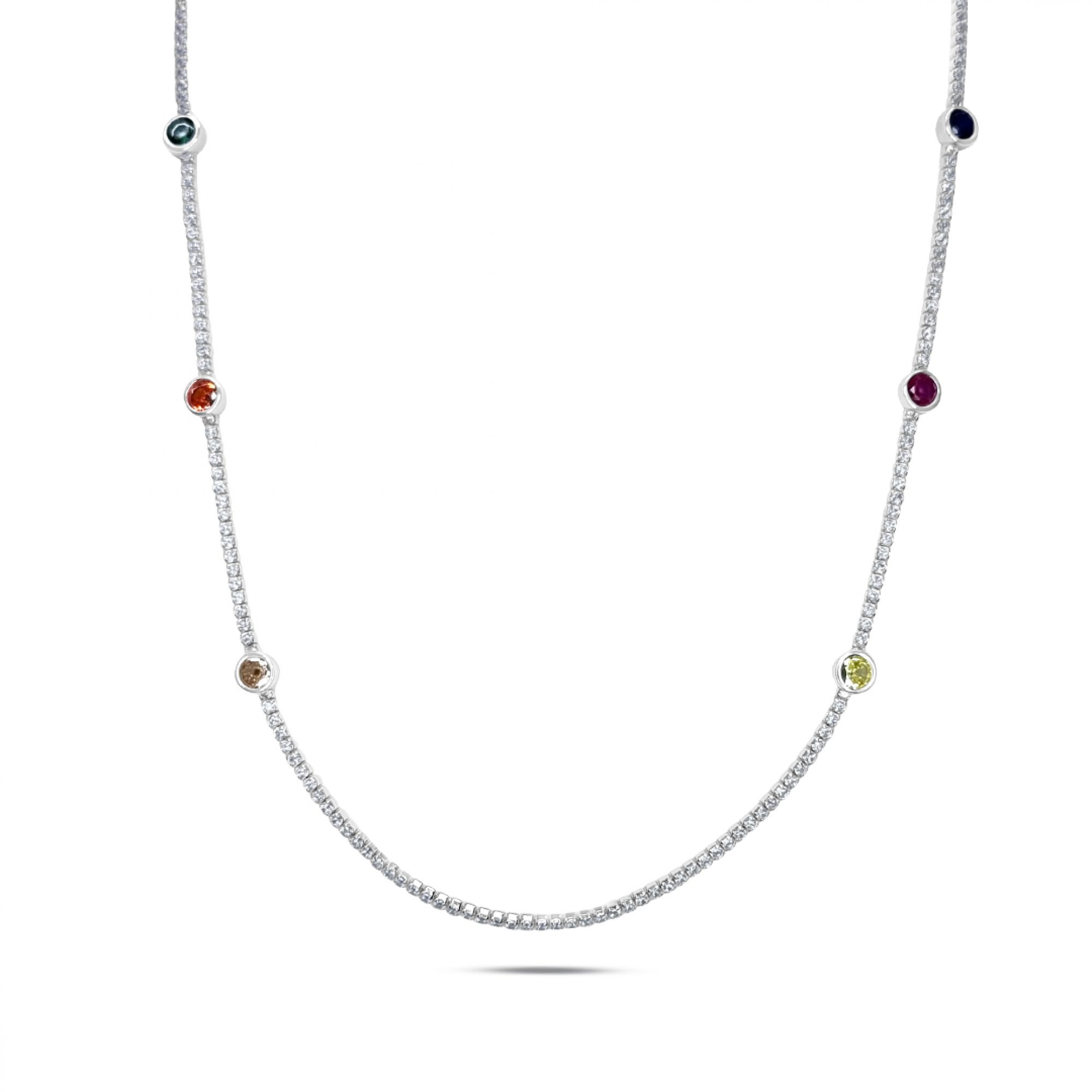 Necklace with zircon stones