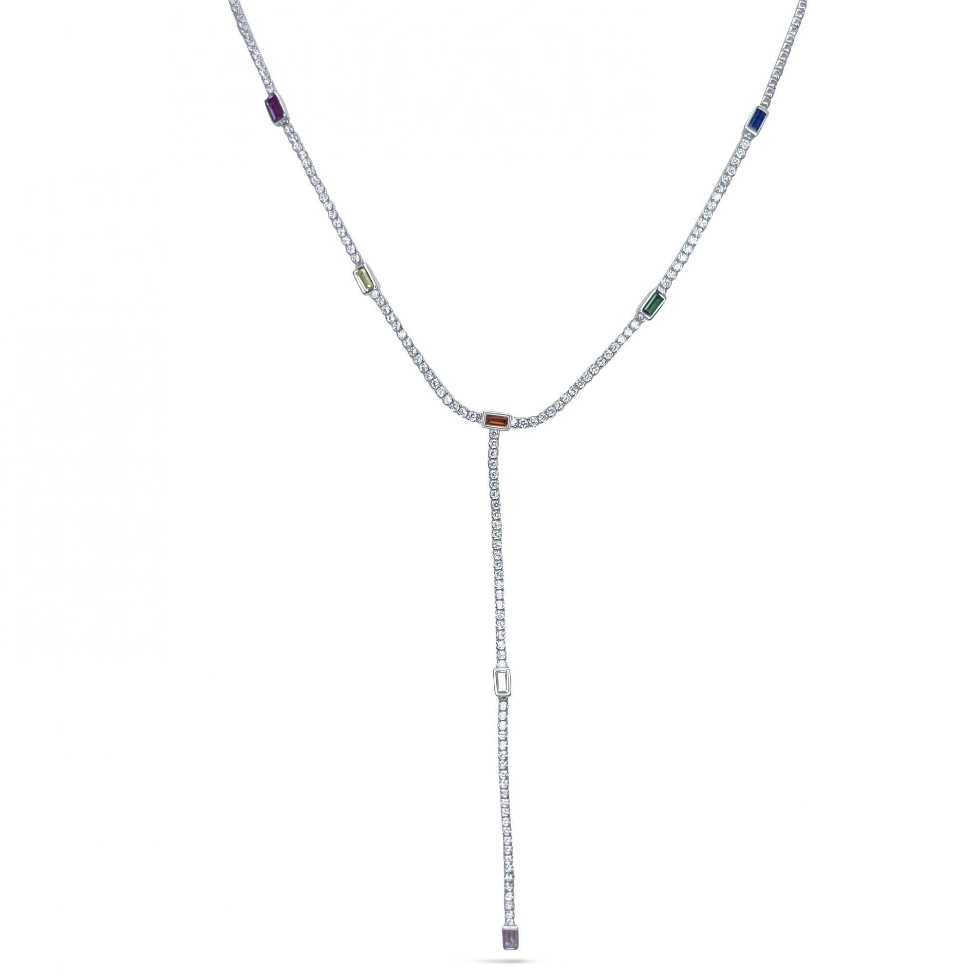 Y-style necklace with zircon stones