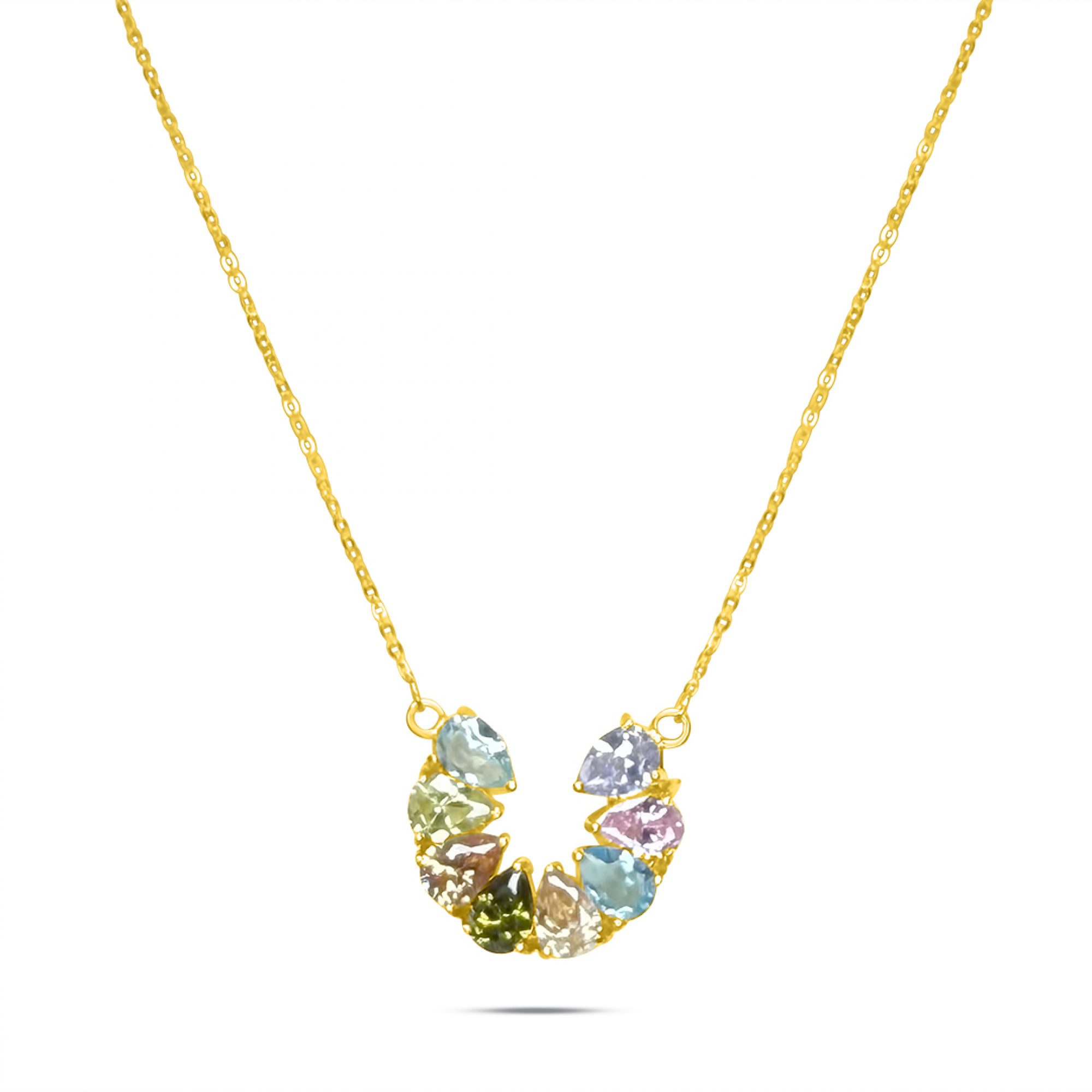Gold plated necklace with zircon stones