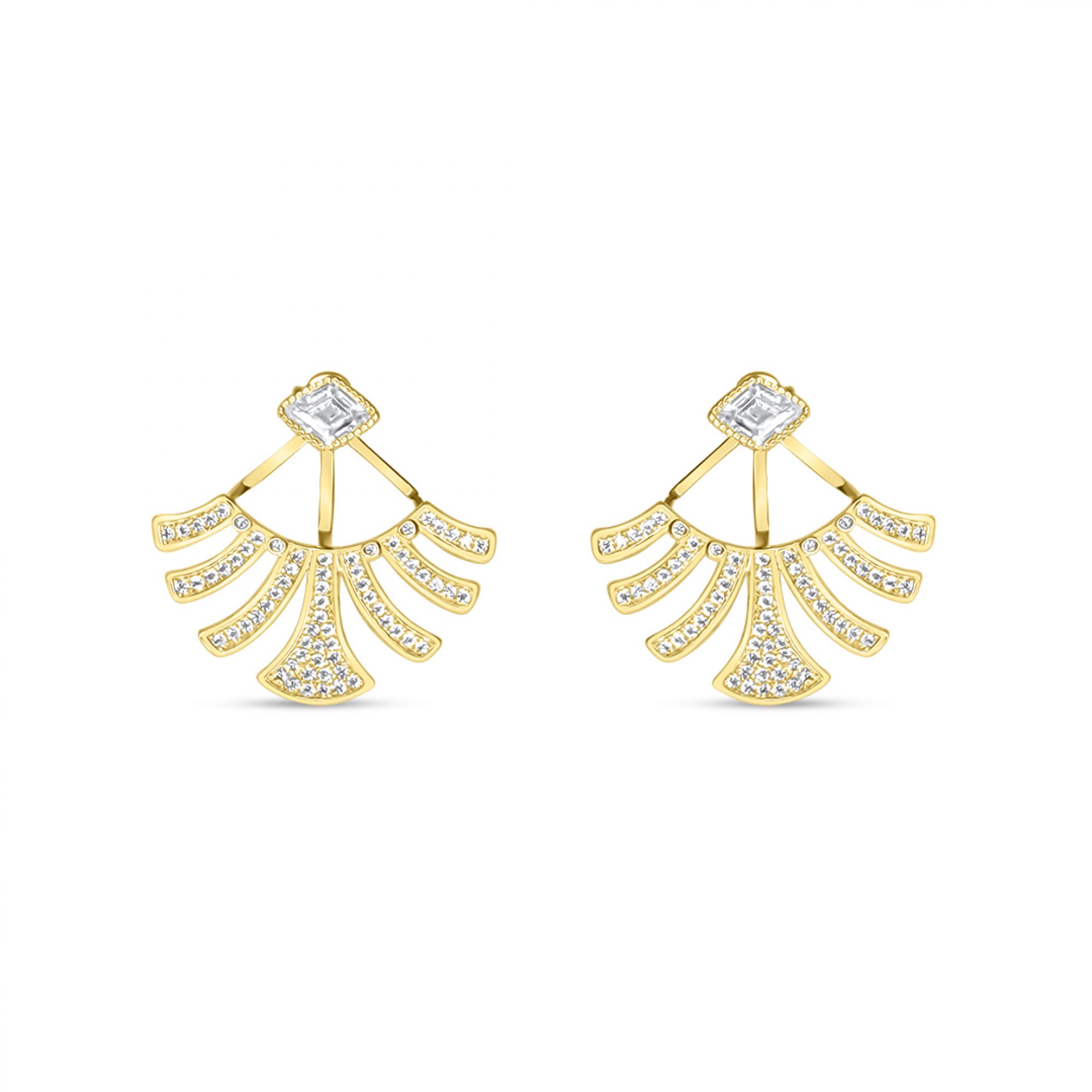 Gold plated earrings with zircon stones