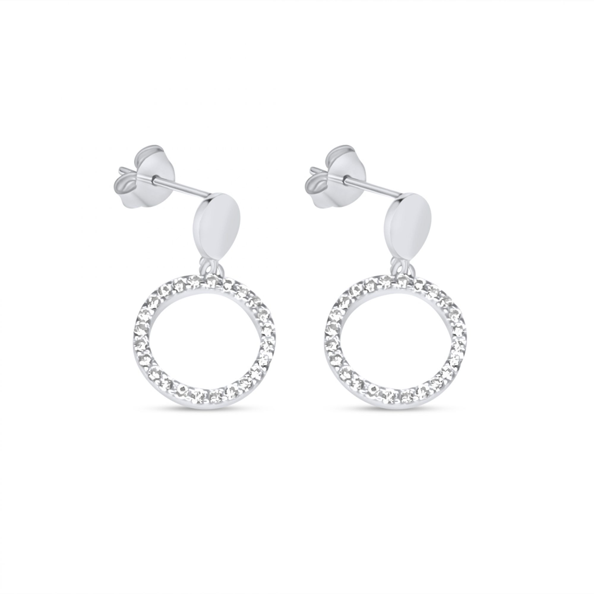 Ασημένια σκουλαρίκια με πέτρες ζιργκόν