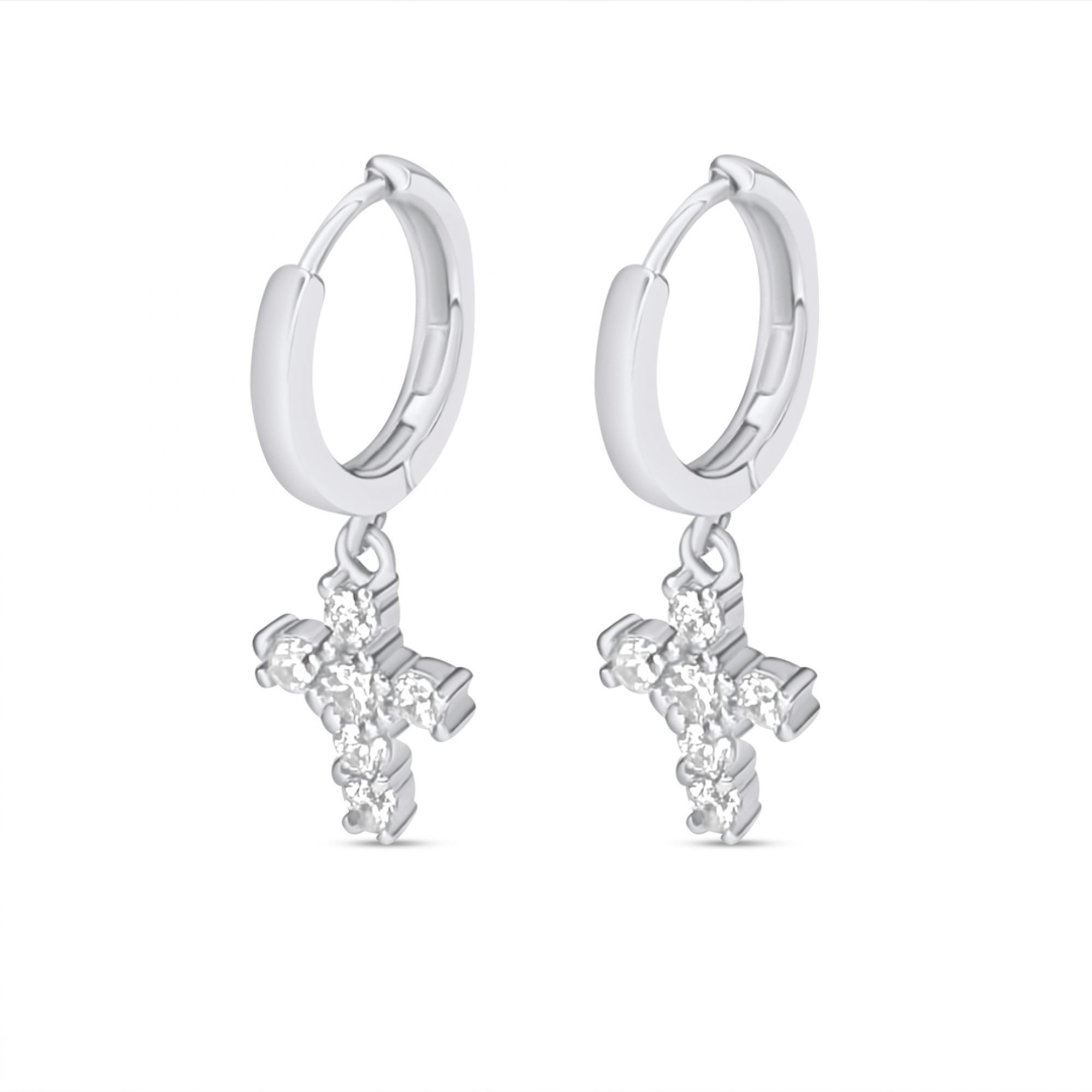 Ασημένια σκουλαρίκια με πέτρες ζιργκόν