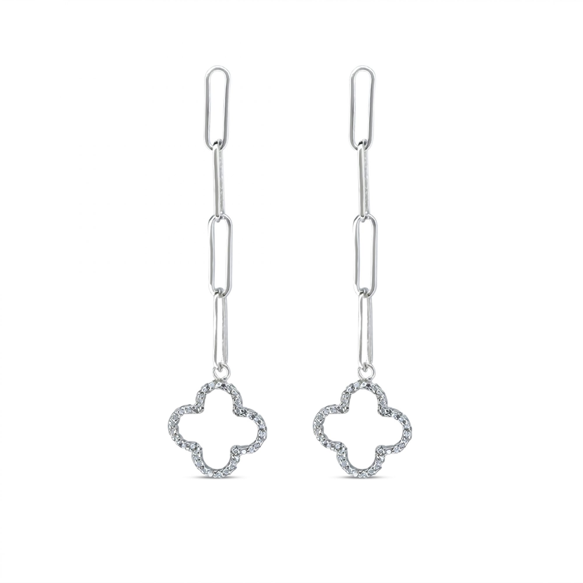 Ασημένια σκουλαρίκια με πέτρες ζιργκόν