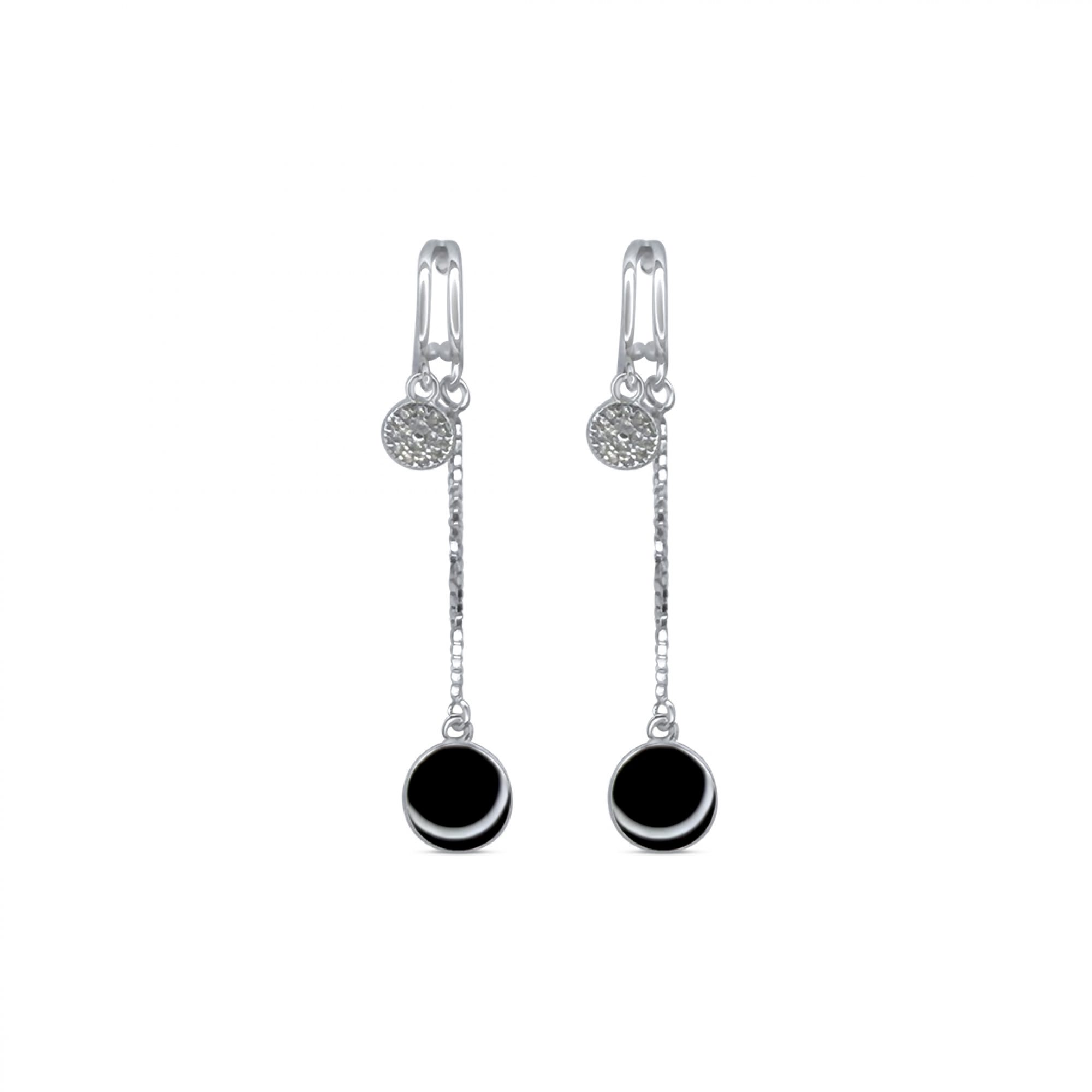 Ασημένια σκουλαρίκια με πέτρες ζιργκόν και σμάλτο