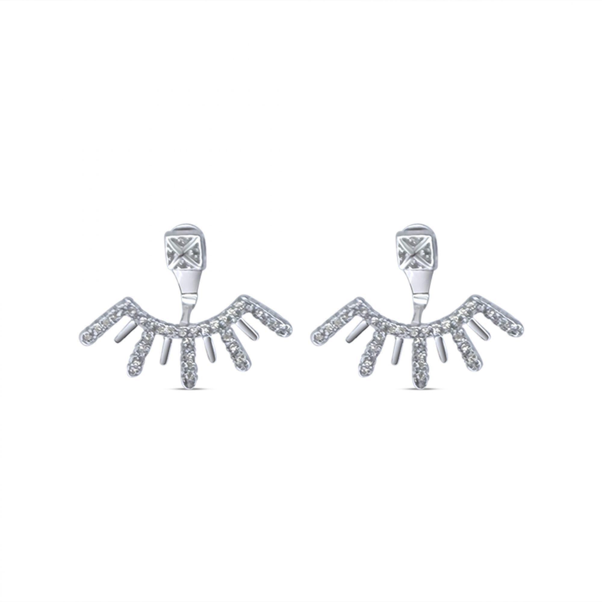 Silver earrings with zircon stones