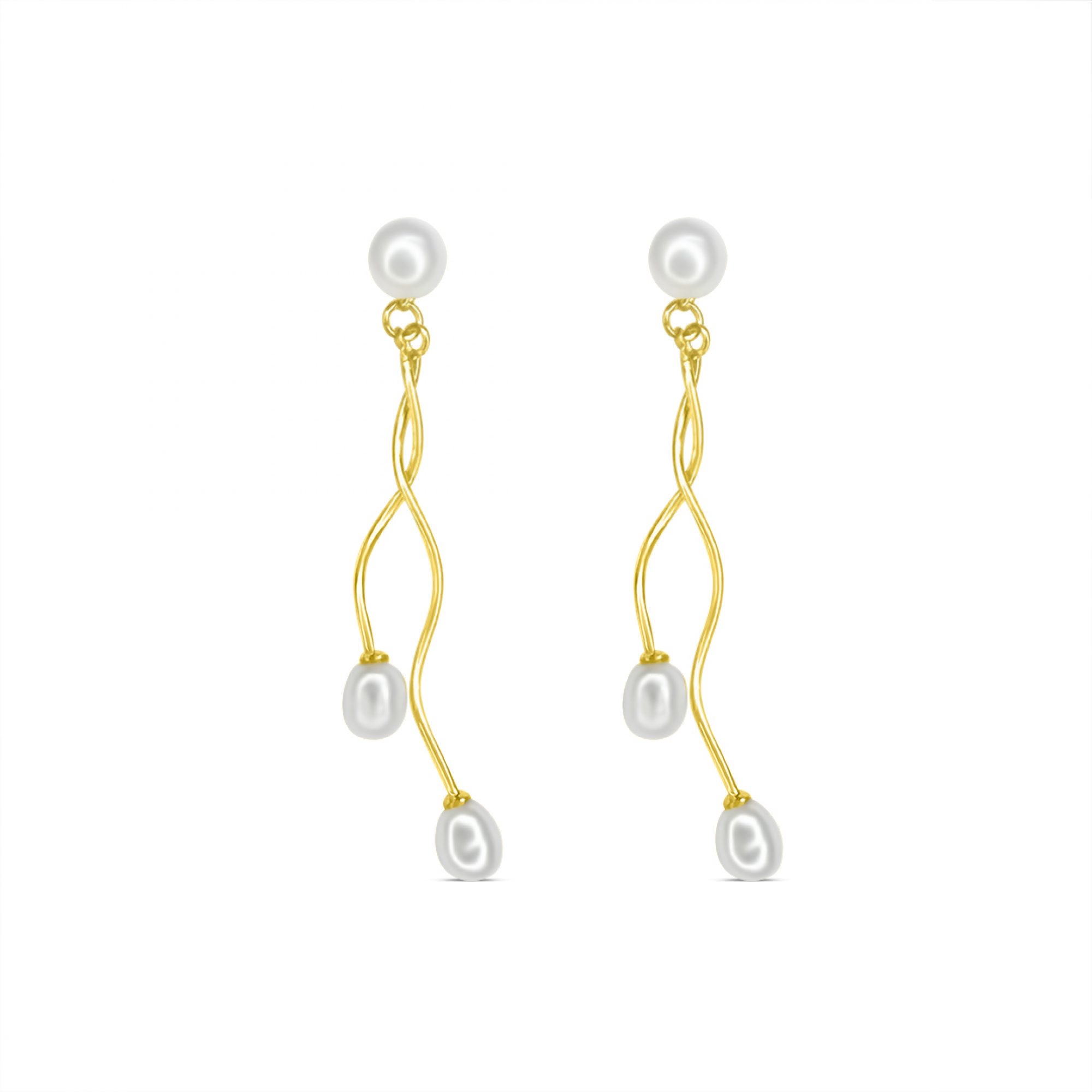 Επίχρυσα σκουλαρίκια με μαργαριτάρια 