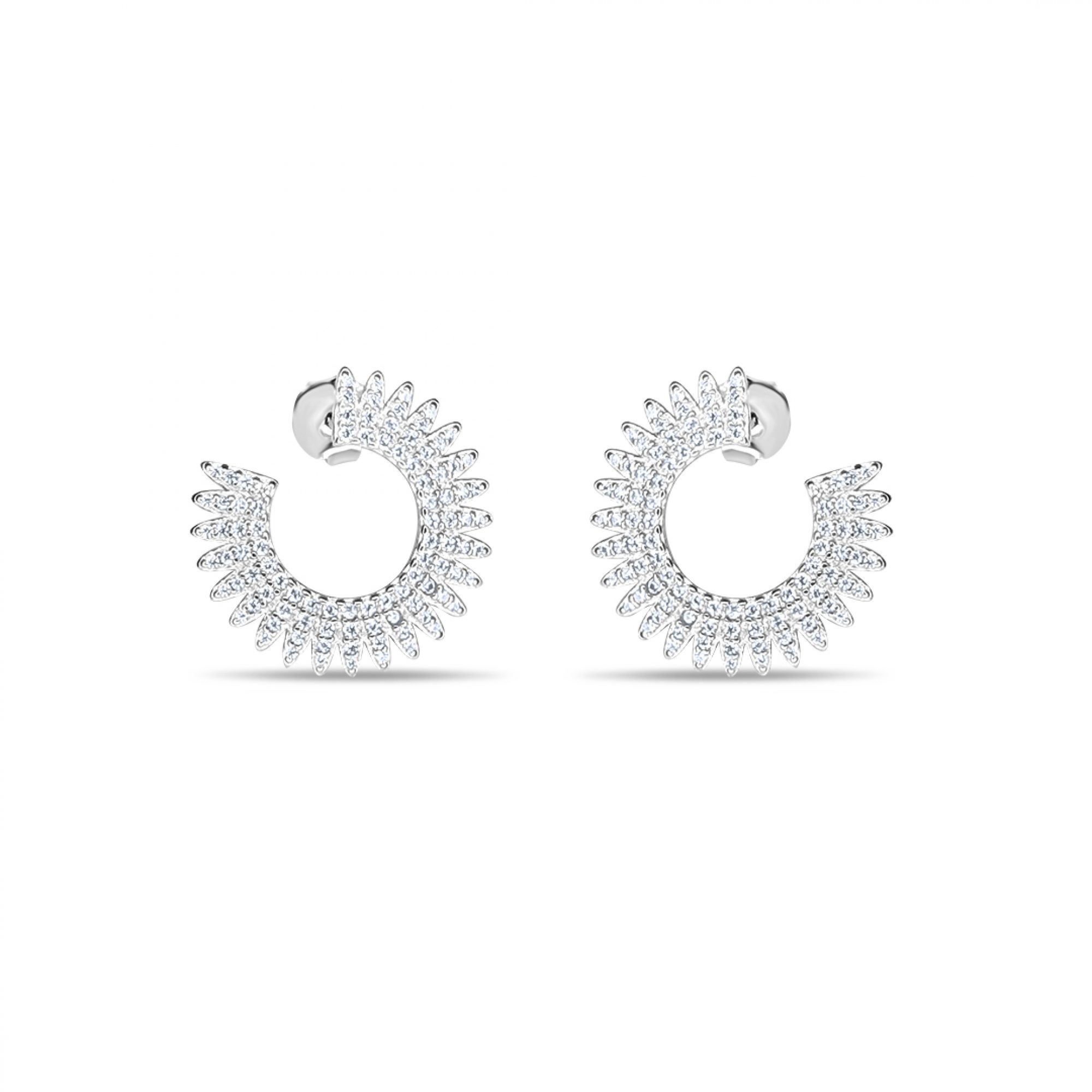 Silver earrings with zircon stones