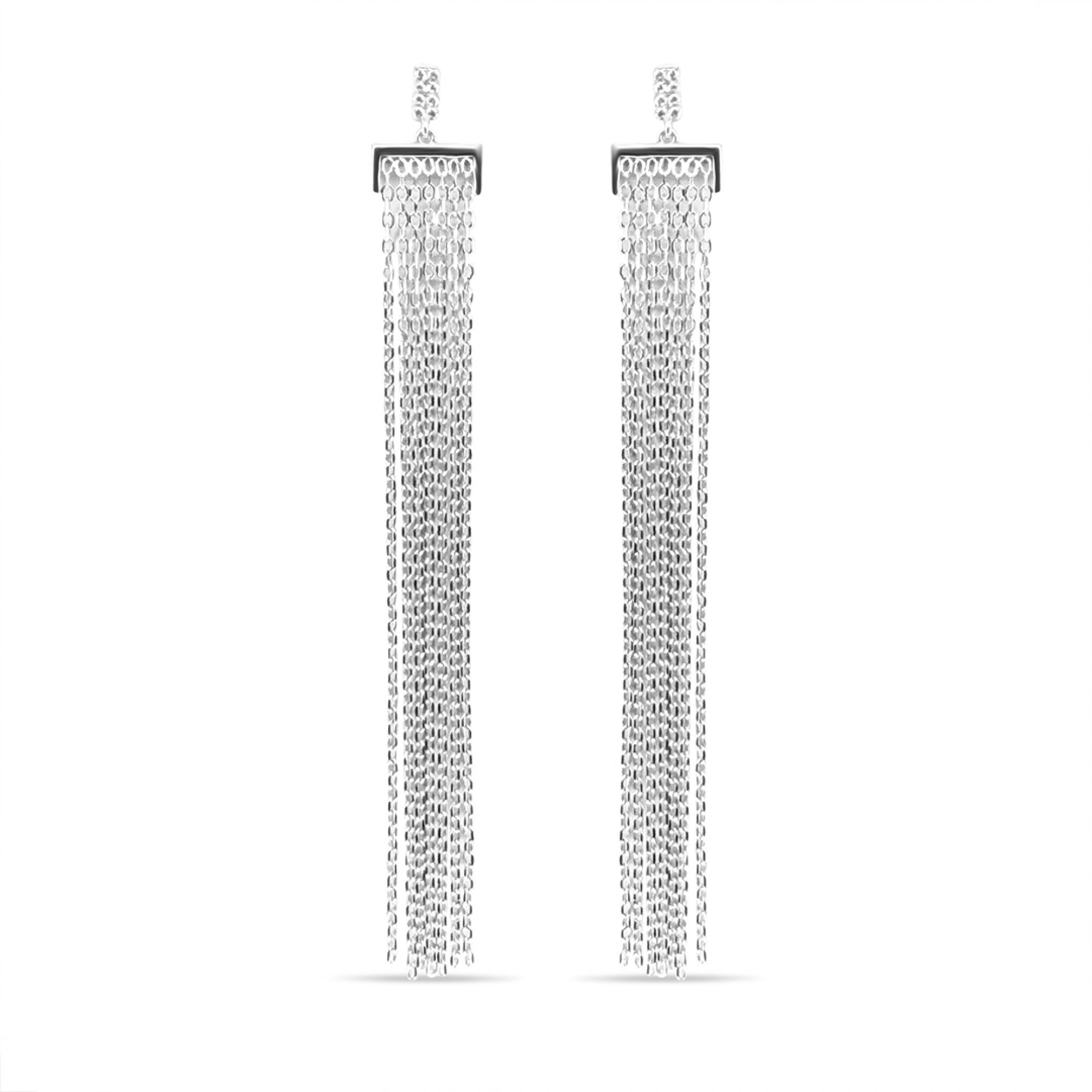 Silver earrings with zircon stones