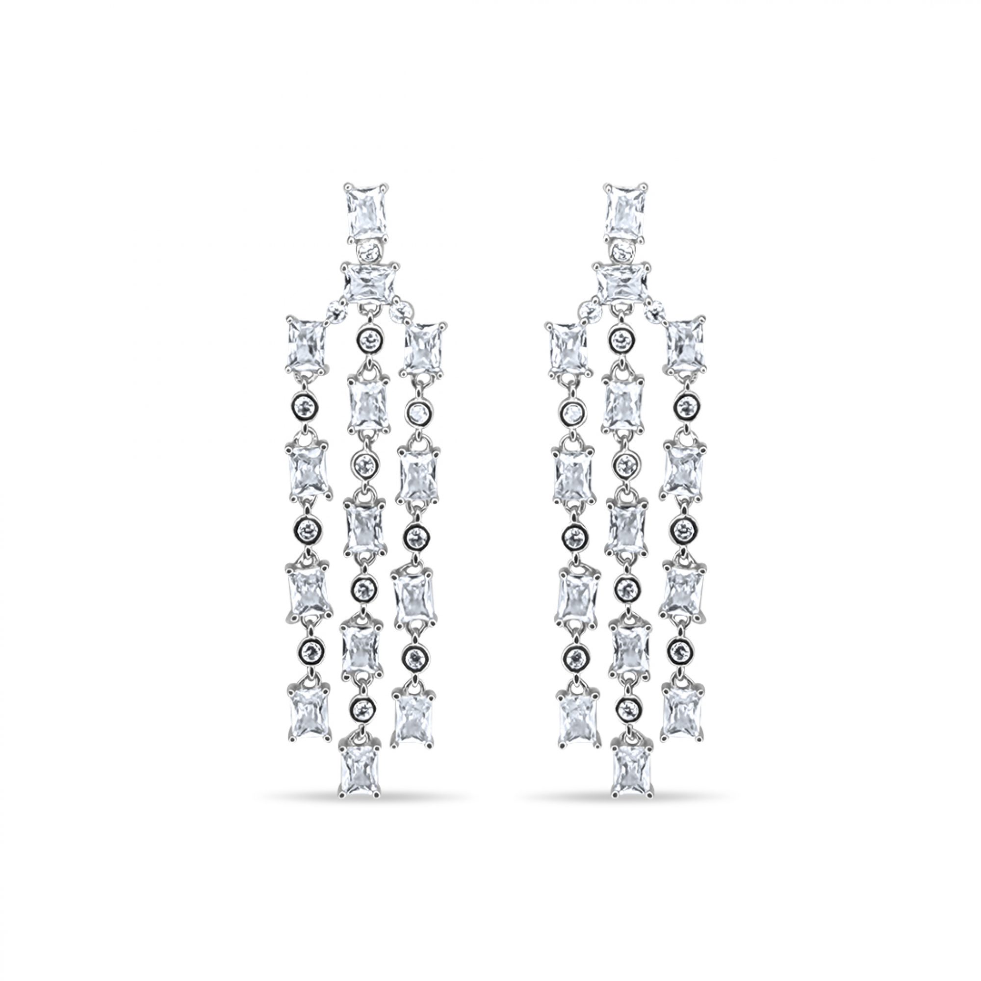 Silver earrings with zircon stones