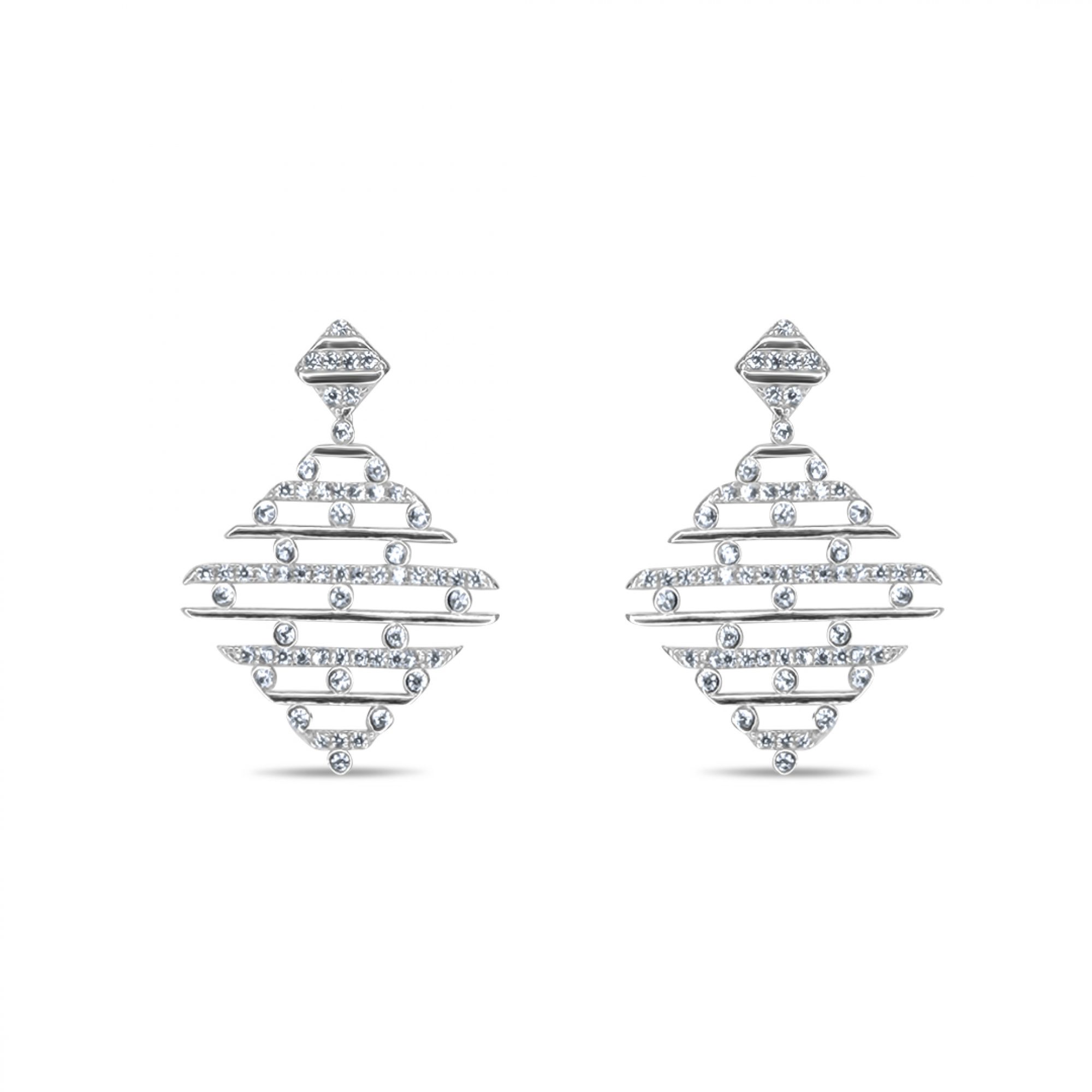 Silver earrings with zircon stones