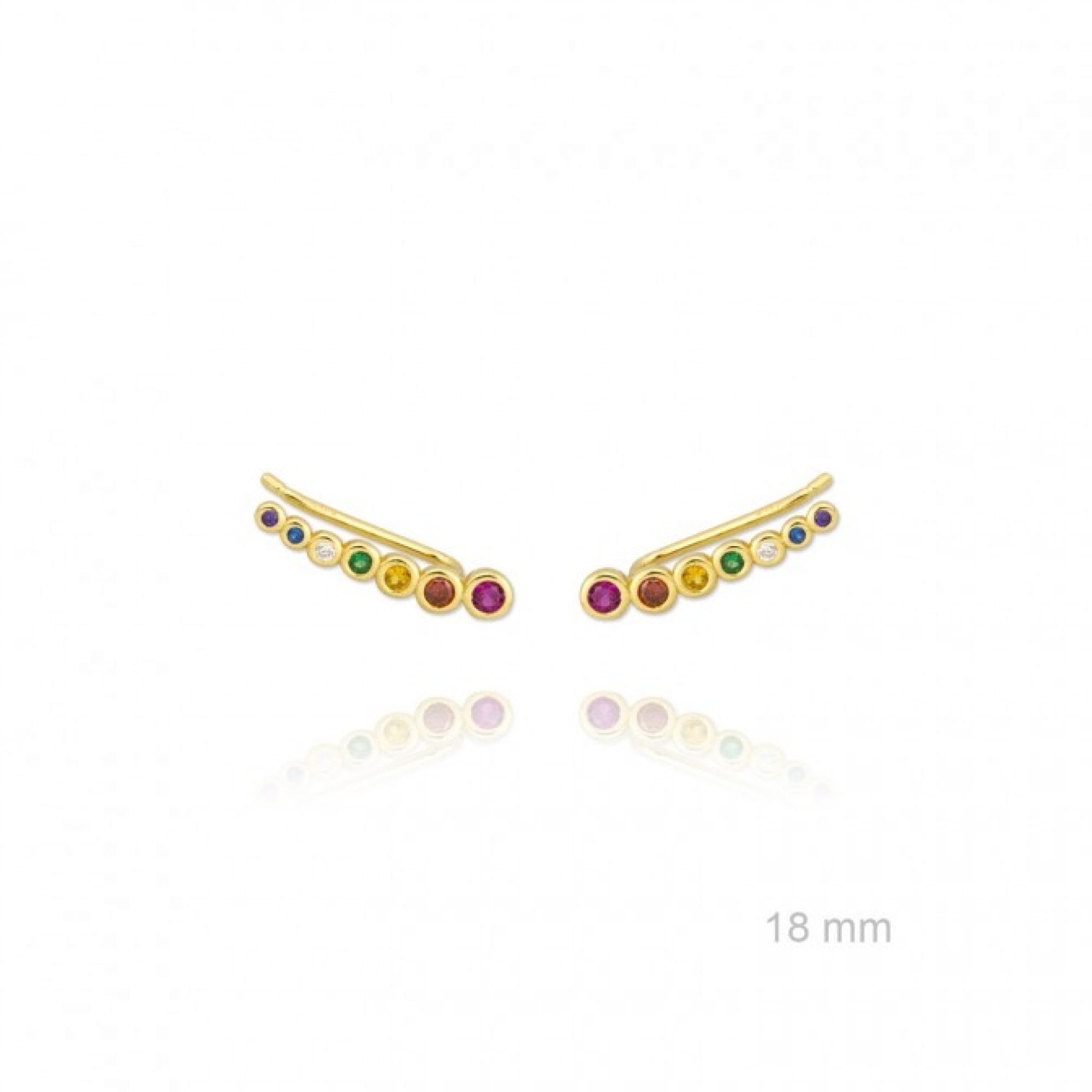 Gold plated earrings with zircon stones